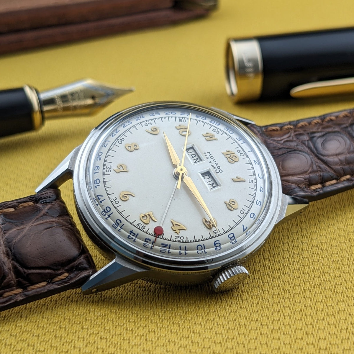Circa 70 Years Old Rare Movado Automatic Bumper Triple Calendar / Ref 6199 / Vintage 1950s Watch / Cal 255M Movement / Serviced vintage watch