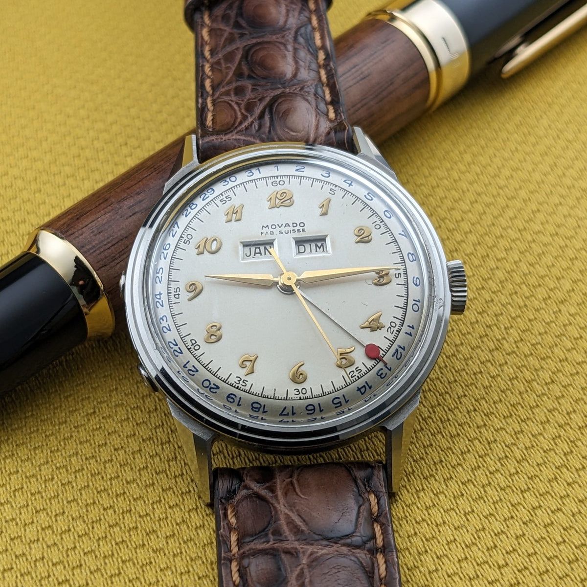 Circa 70 Years Old Rare Movado Automatic Bumper Triple Calendar / Ref 6199 / Vintage 1950s Watch / Cal 255M Movement / Serviced vintage watch