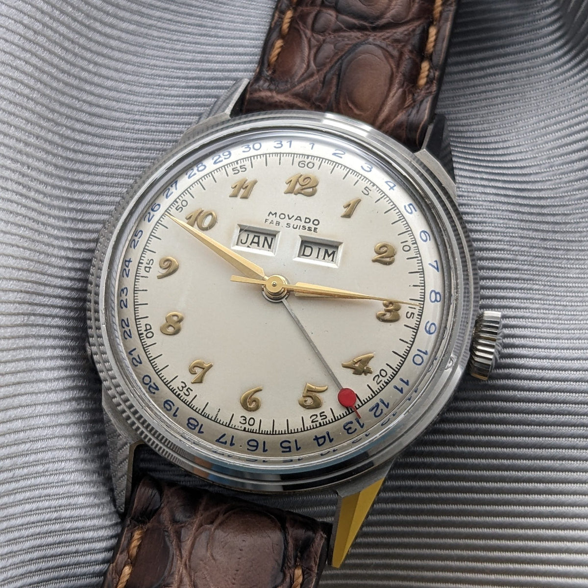 Circa 70 Years Old Rare Movado Automatic Bumper Triple Calendar / Ref 6199 / Vintage 1950s Watch / Cal 255M Movement / Serviced vintage watch