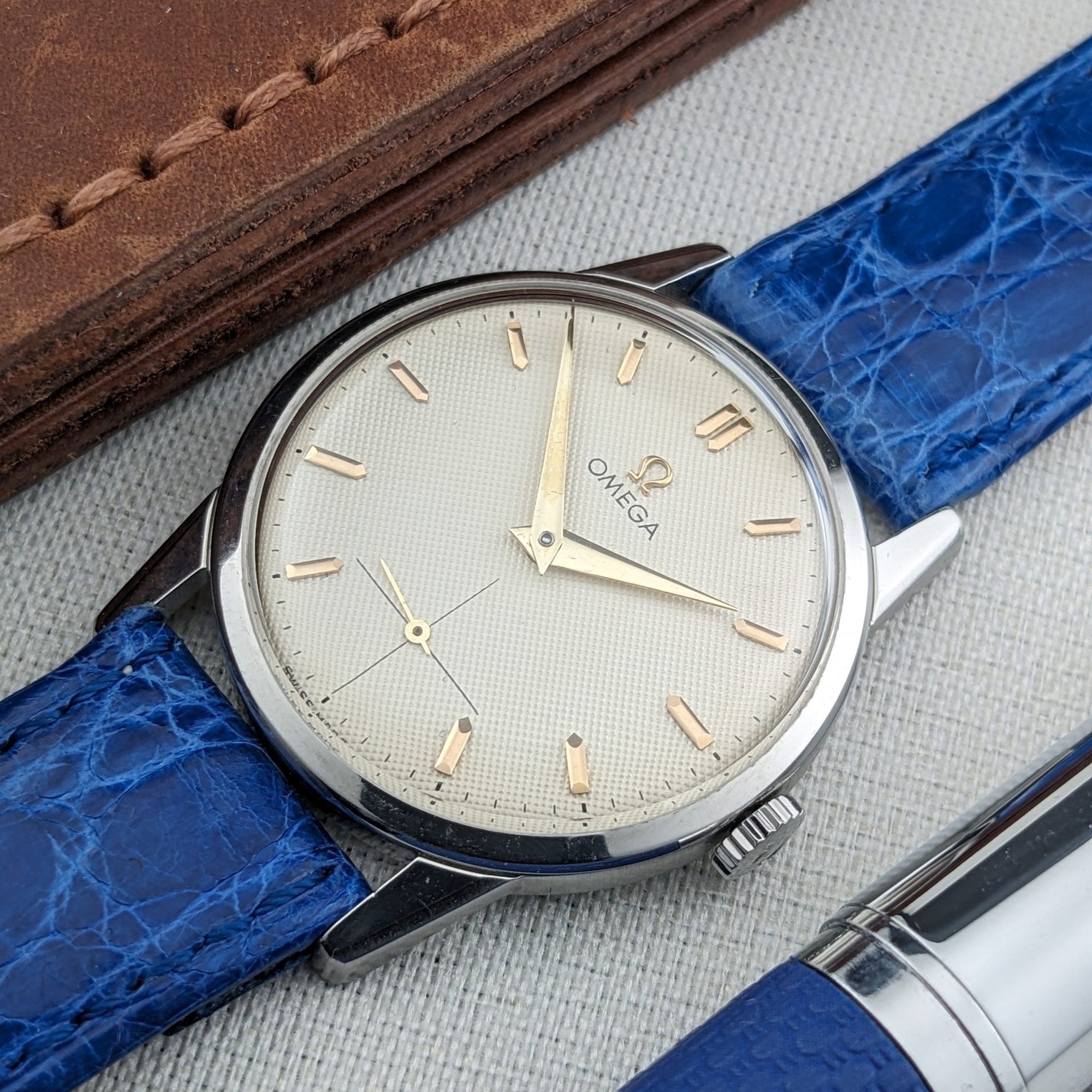 Circa 75 Years Old / Omega Honeycomb Dial / Ref 14713-61 / Vintage 1950 Watch / Cal 265 Movement / Serviced vintage watch