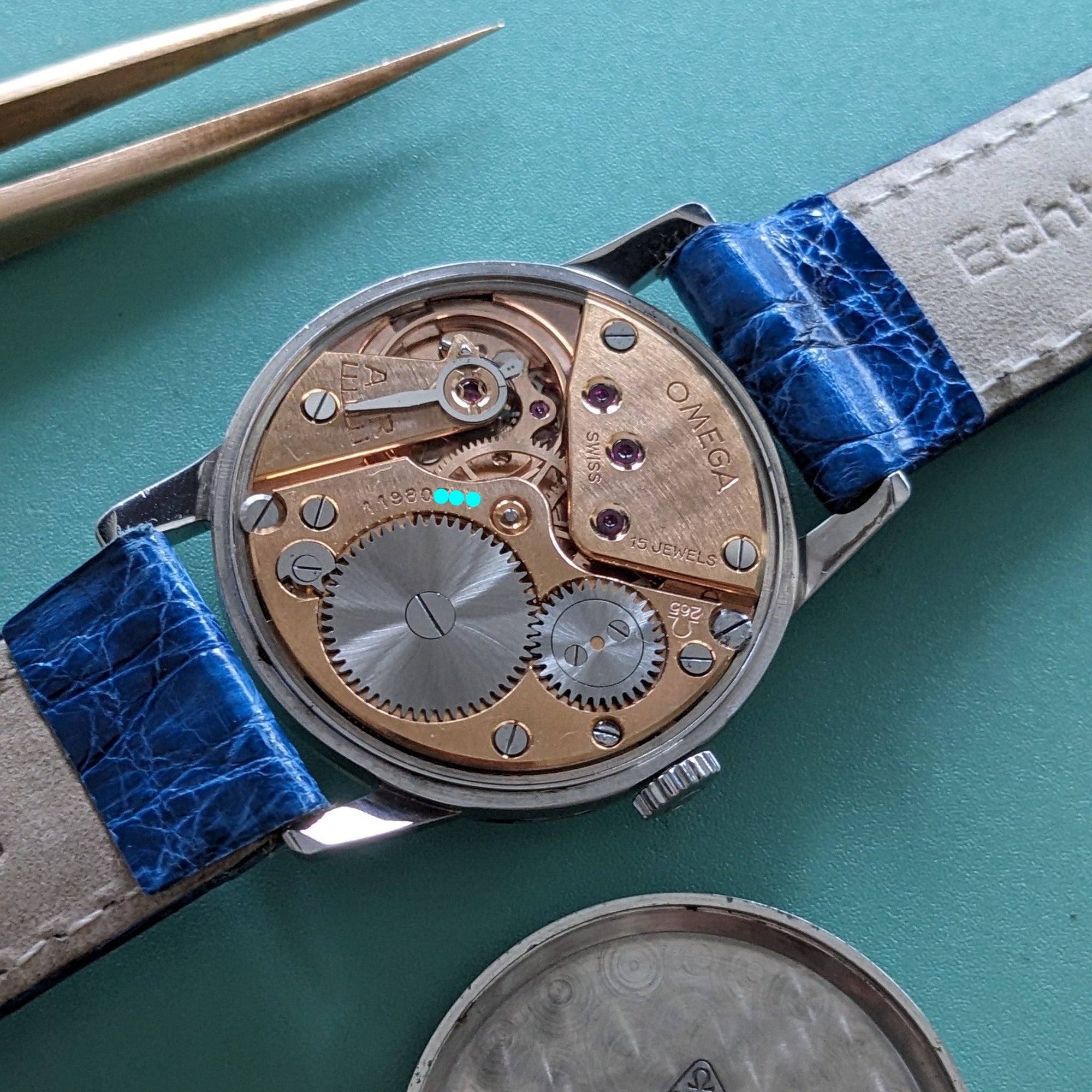 Circa 75 Years Old / Omega Honeycomb Dial / Ref 14713-61 / Vintage 1950 Watch / Cal 265 Movement / Serviced vintage watch