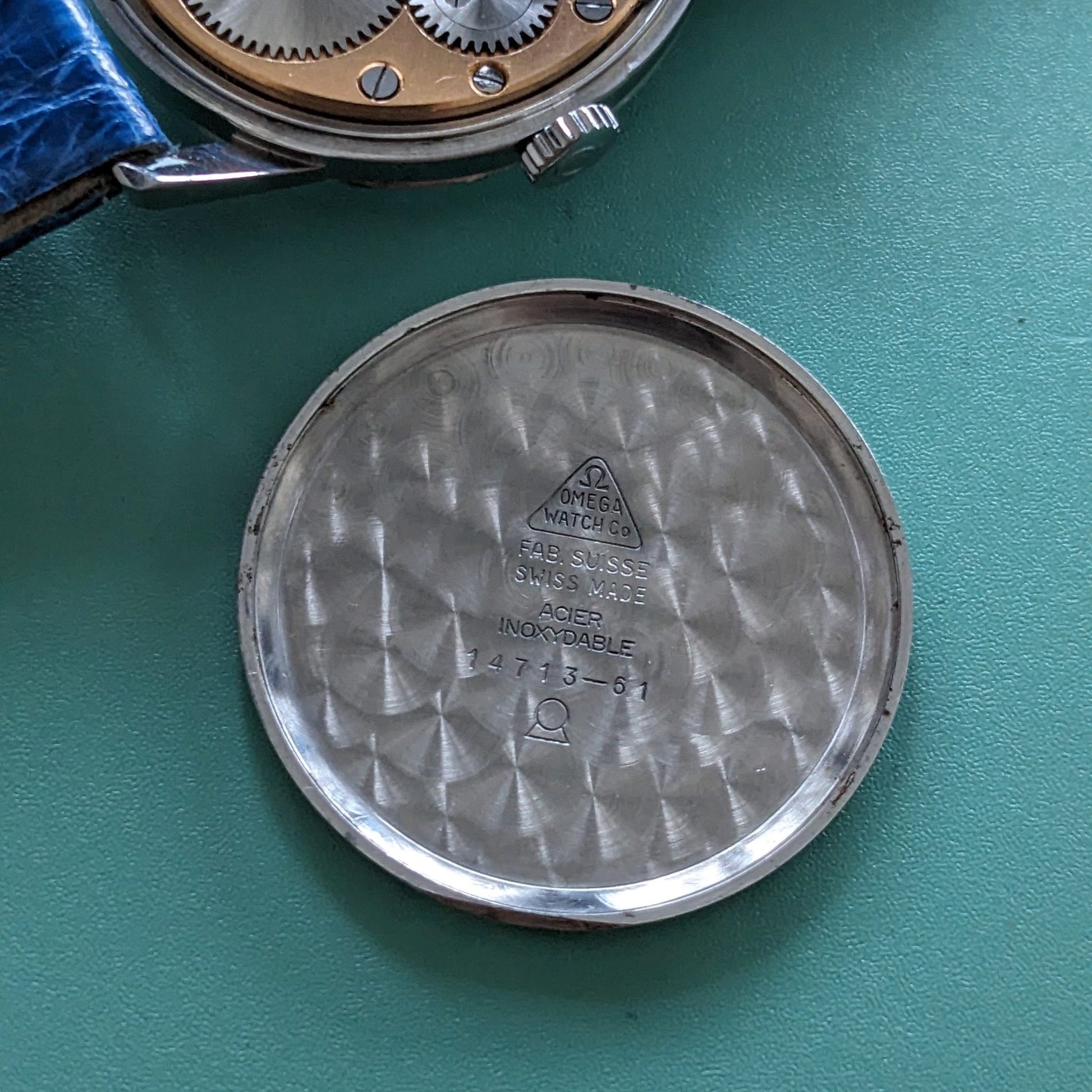 Circa 75 Years Old / Omega Honeycomb Dial / Ref 14713-61 / Vintage 1950 Watch / Cal 265 Movement / Serviced vintage watch
