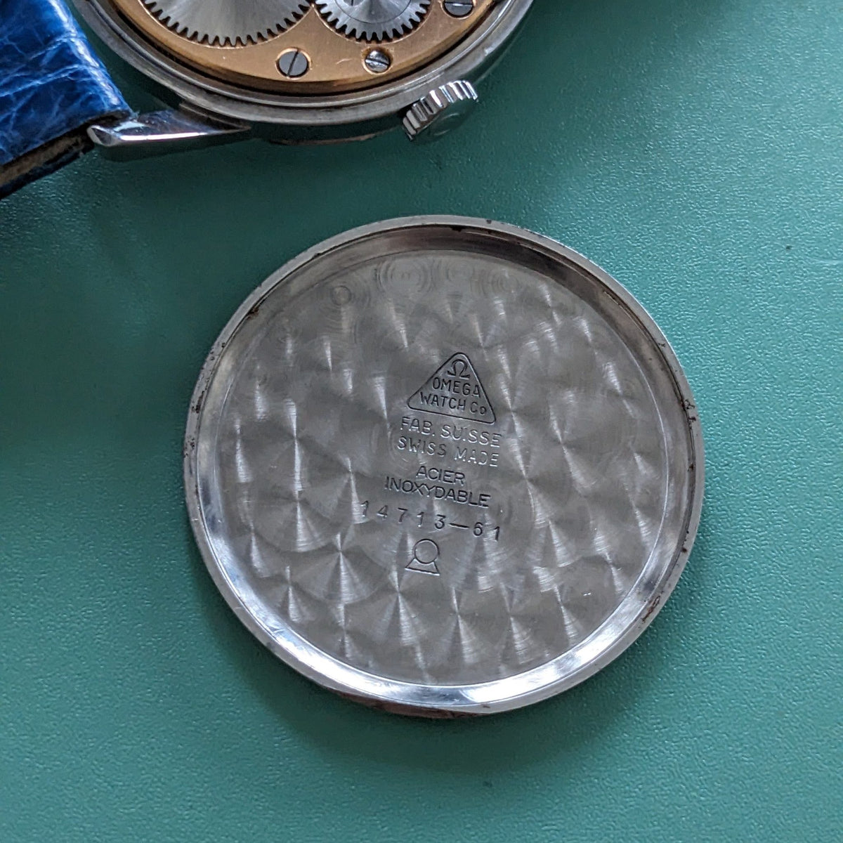 Circa 75 Years Old / Omega Honeycomb Dial / Ref 14713-61 / Vintage 1950 Watch / Cal 265 Movement / Serviced vintage watch