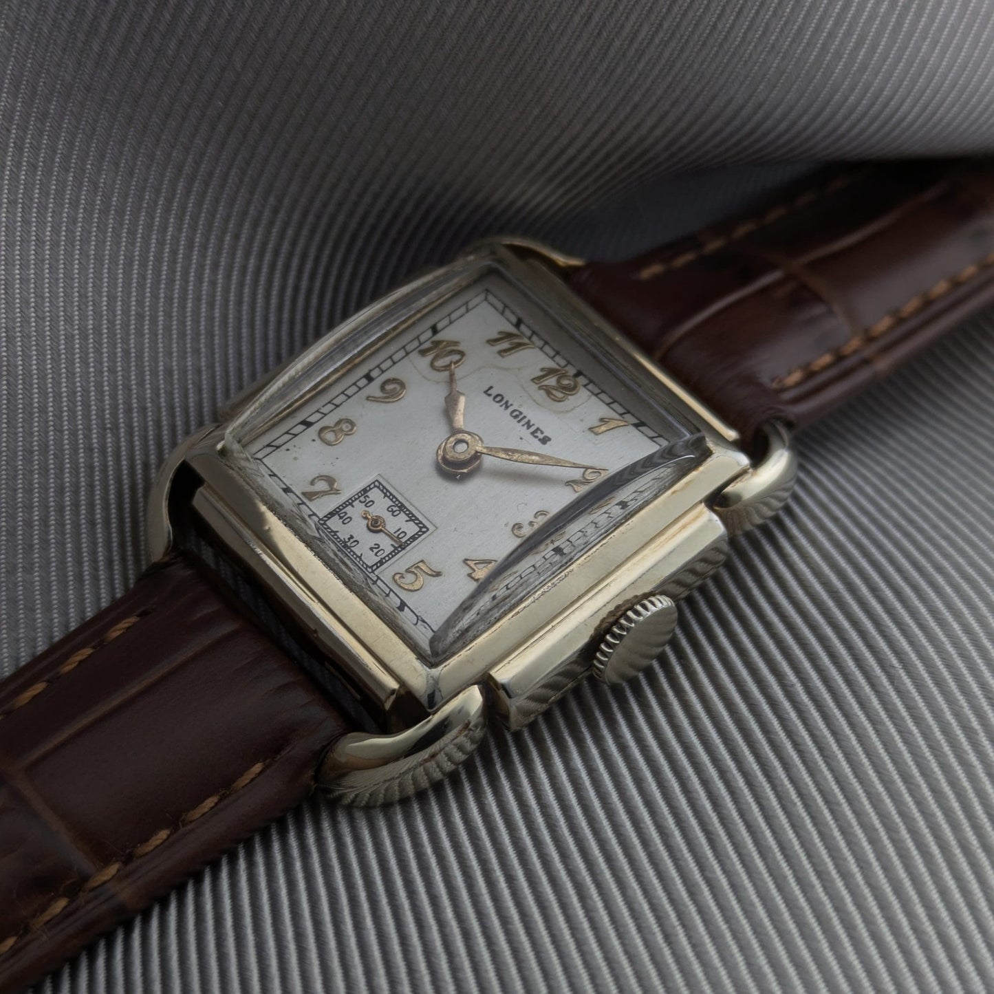 Circa 77 Years Old — Longines Art Deco “Piping Case” | 10K Gold-Filled | Cal. 10L | 1949 | Serviced vintage watch
