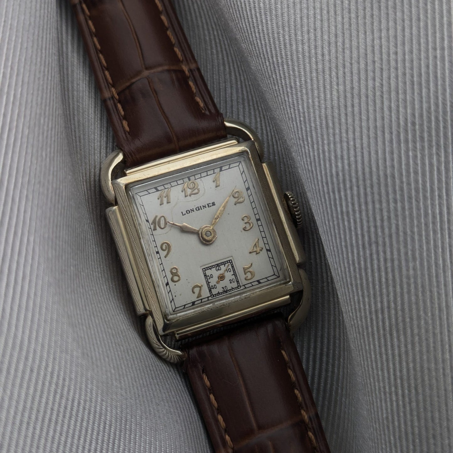 Circa 77 Years Old — Longines Art Deco “Piping Case” | 10K Gold-Filled | Cal. 10L | 1949 | Serviced vintage watch