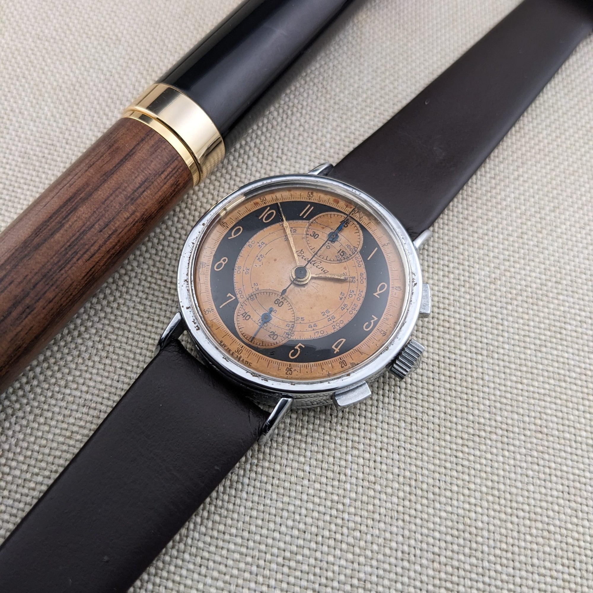 Circa 80 Years Old / Breitling Chronograph / Vintage 1940s Watch / Cal Venus 170 Movement / Serviced vintage watch