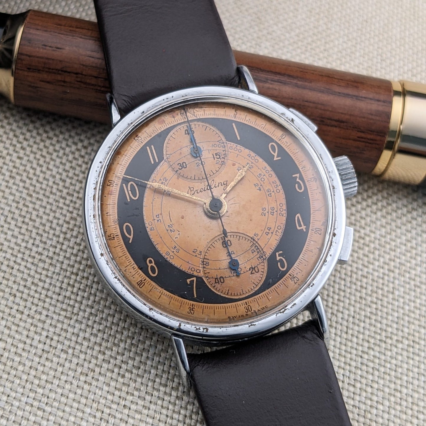 Circa 80 Years Old / Breitling Chronograph / Vintage 1940s Watch / Cal Venus 170 Movement / Serviced vintage watch