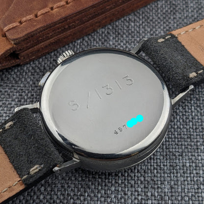 Circa 80 Years Old / Tavannes WWII Military two-register Chronograph / Ref S/1313 / Vintage 1940s Watch / Cal Venus 175 Movement / Serviced vintage watch