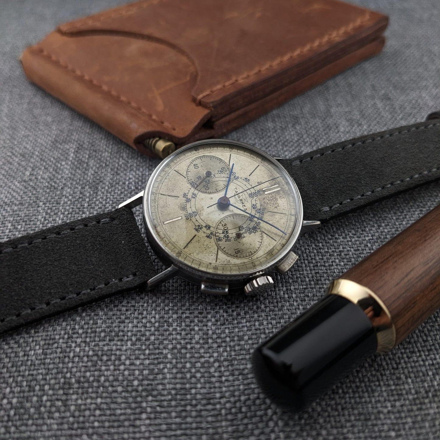 Circa 80 Years Old / Tavannes WWII Military two-register Chronograph / Ref S/1313 / Vintage 1940s Watch / Cal Venus 175 Movement / Serviced vintage watch