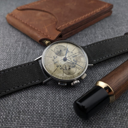 Circa 80 Years Old / Tavannes WWII Military two-register Chronograph / Ref S/1313 / Vintage 1940s Watch / Cal Venus 175 Movement / Serviced vintage watch