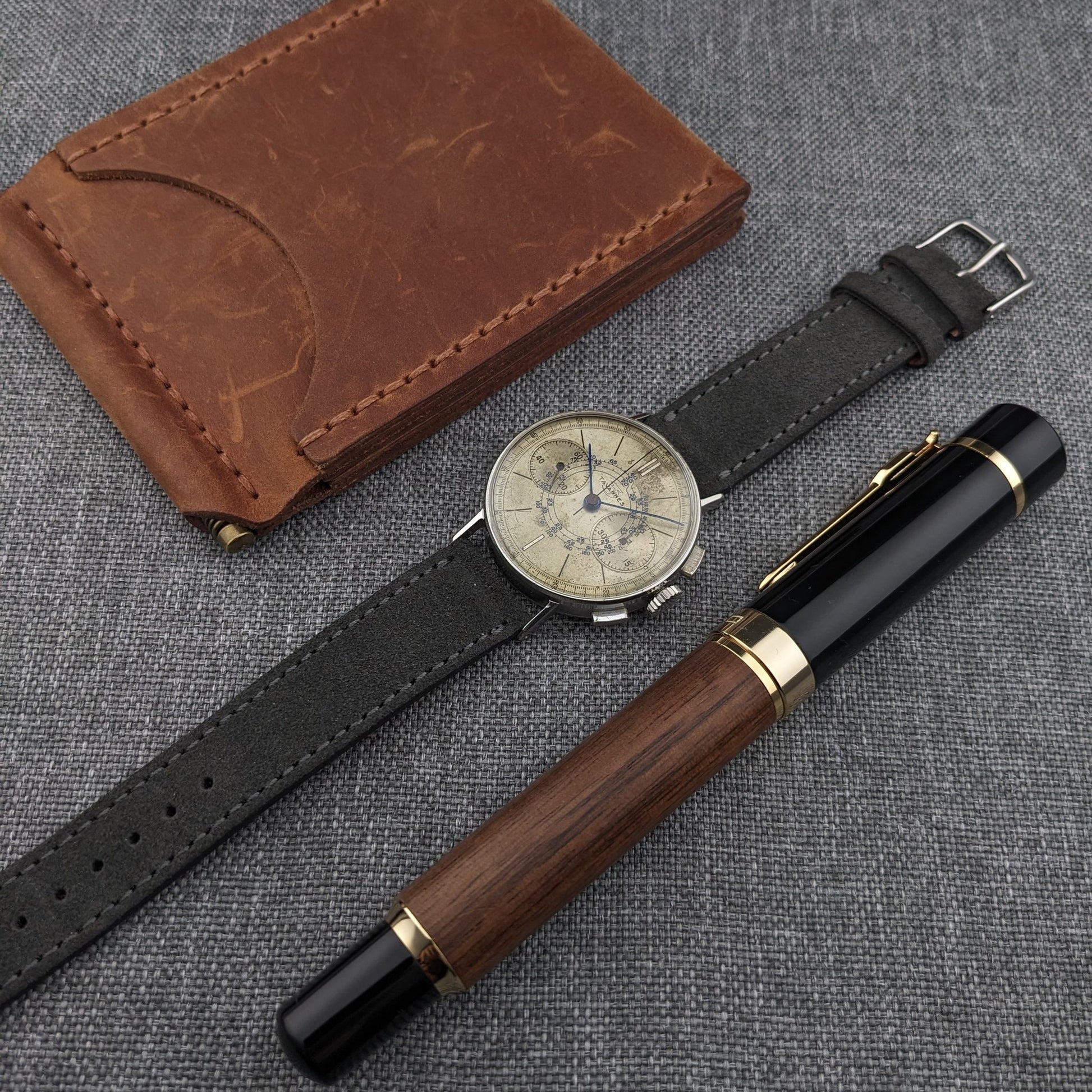 Circa 80 Years Old / Tavannes WWII Military two-register Chronograph / Ref S/1313 / Vintage 1940s Watch / Cal Venus 175 Movement / Serviced vintage watch