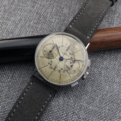 Circa 80 Years Old / Tavannes WWII Military two-register Chronograph / Ref S/1313 / Vintage 1940s Watch / Cal Venus 175 Movement / Serviced vintage watch