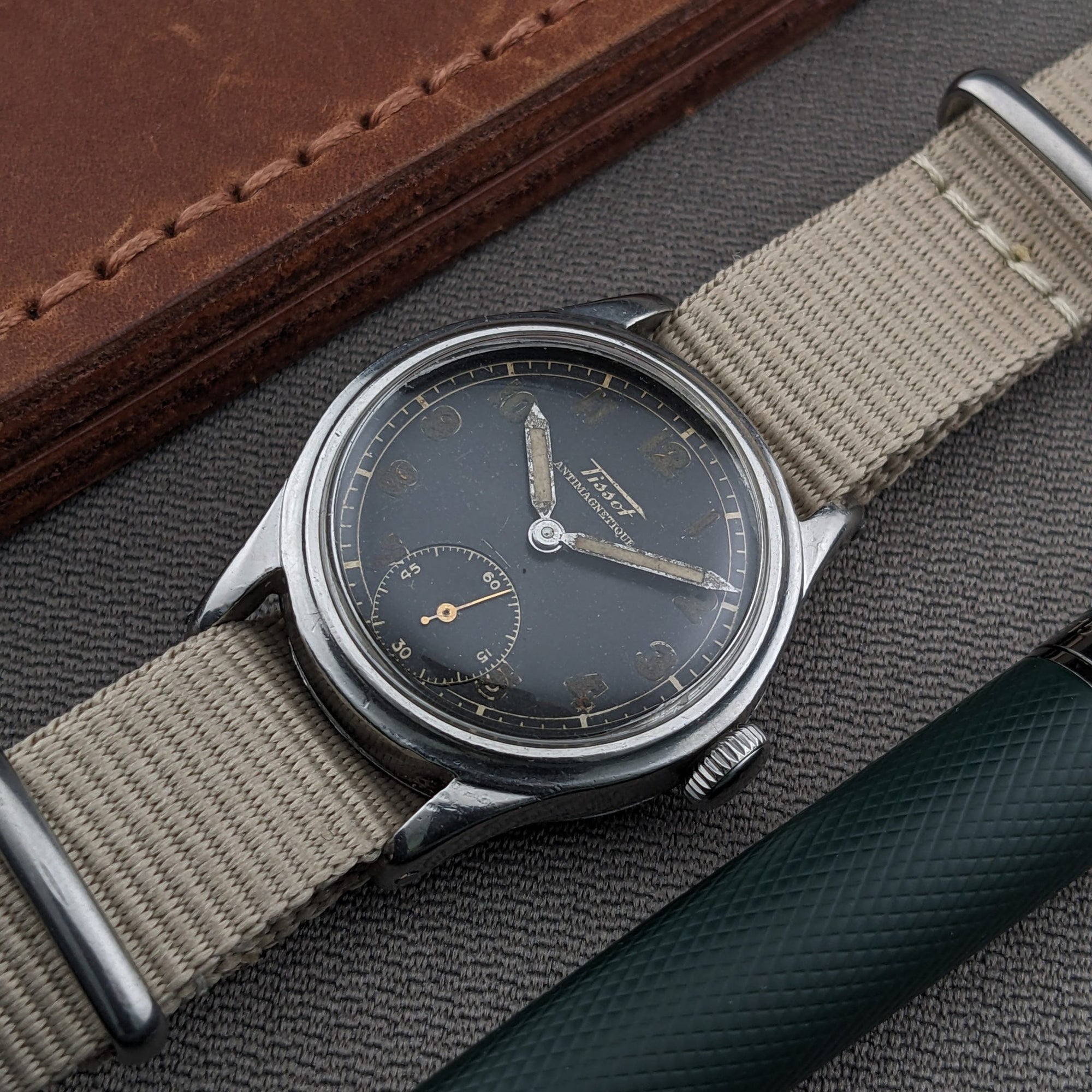 Circa 80 Years Old World War Tissot Antimagnetique / Vintage 1940s Watch / Cal 27 Movement / Serviced vintage watch
