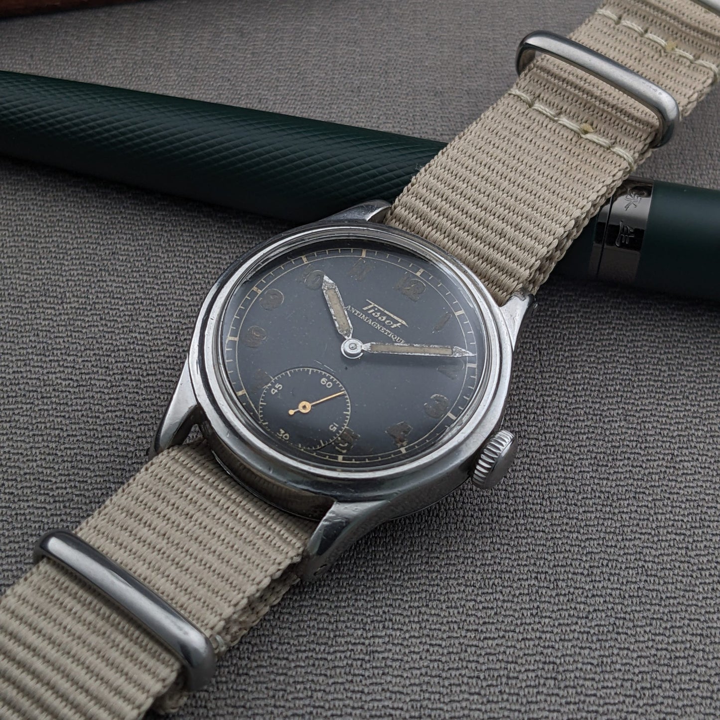 Circa 80 Years Old World War Tissot Antimagnetique / Vintage 1940s Watch / Cal 27 Movement / Serviced vintage watch