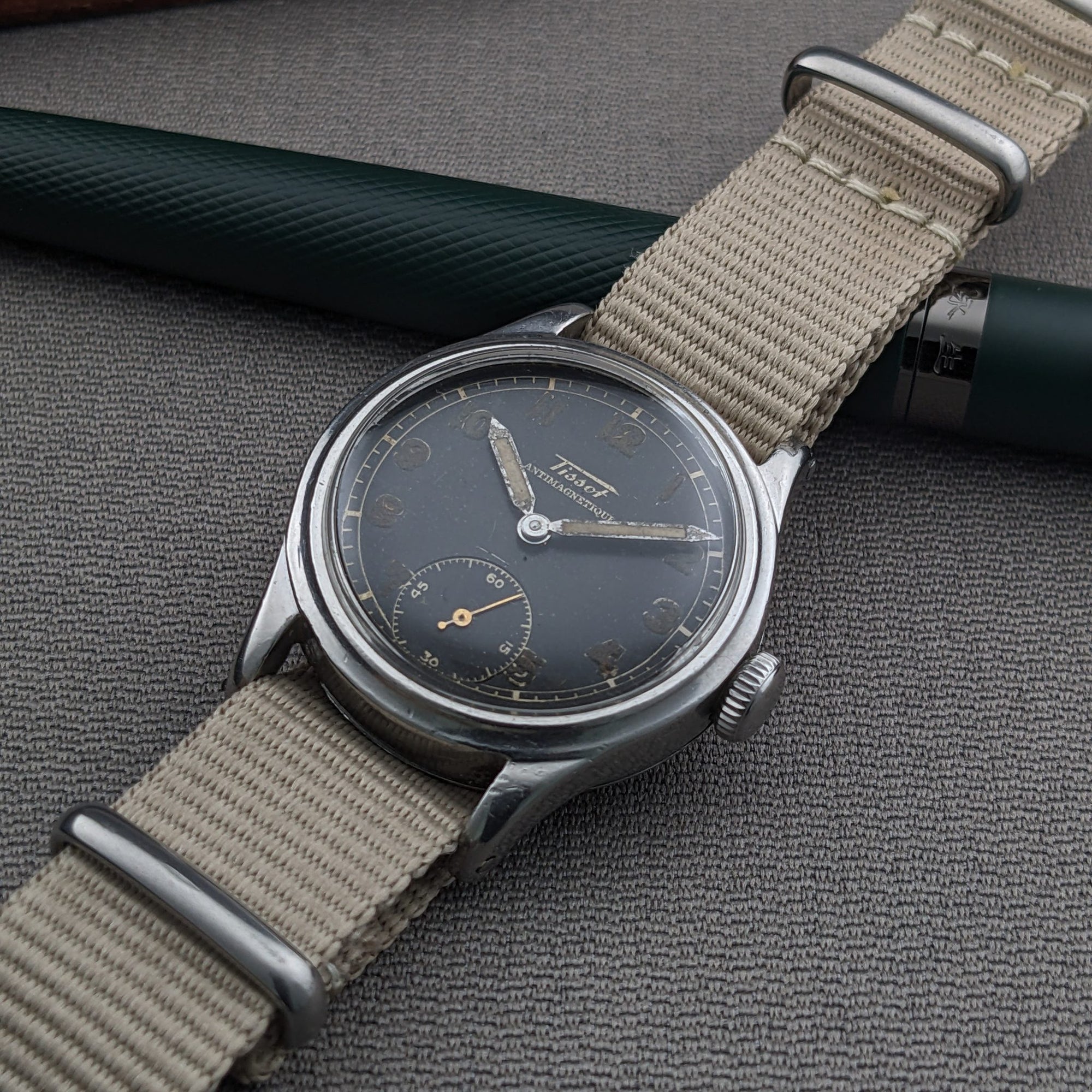 Circa 80 Years Old World War Tissot Antimagnetique / Vintage 1940s Watch / Cal 27 Movement / Serviced vintage watch