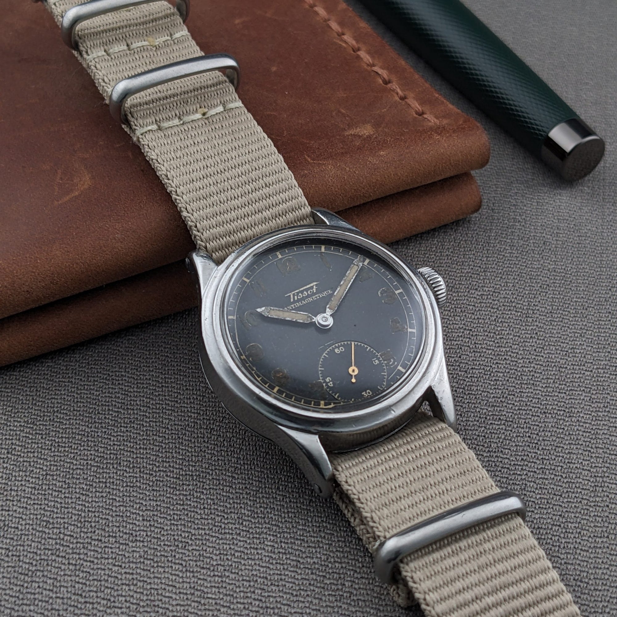 Circa 80 Years Old World War Tissot Antimagnetique / Vintage 1940s Watch / Cal 27 Movement / Serviced vintage watch