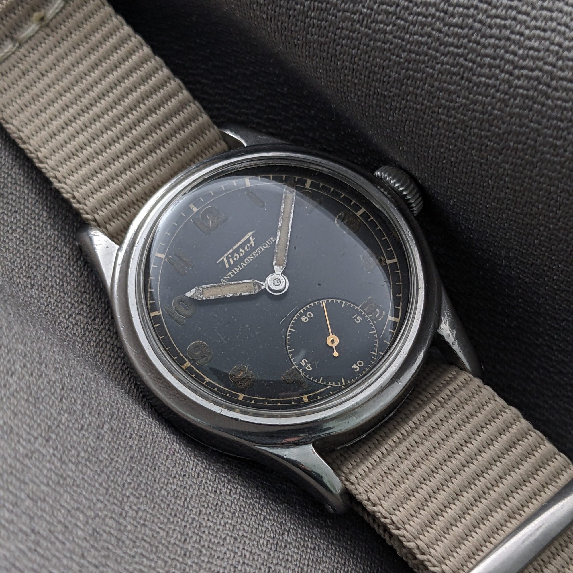Circa 80 Years Old World War Tissot Antimagnetique / Vintage 1940s Watch / Cal 27 Movement / Serviced vintage watch
