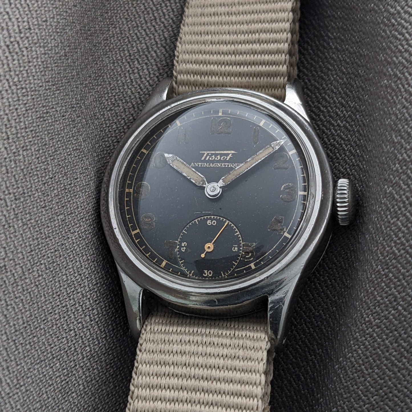 Circa 80 Years Old World War Tissot Antimagnetique / Vintage 1940s Watch / Cal 27 Movement / Serviced vintage watch