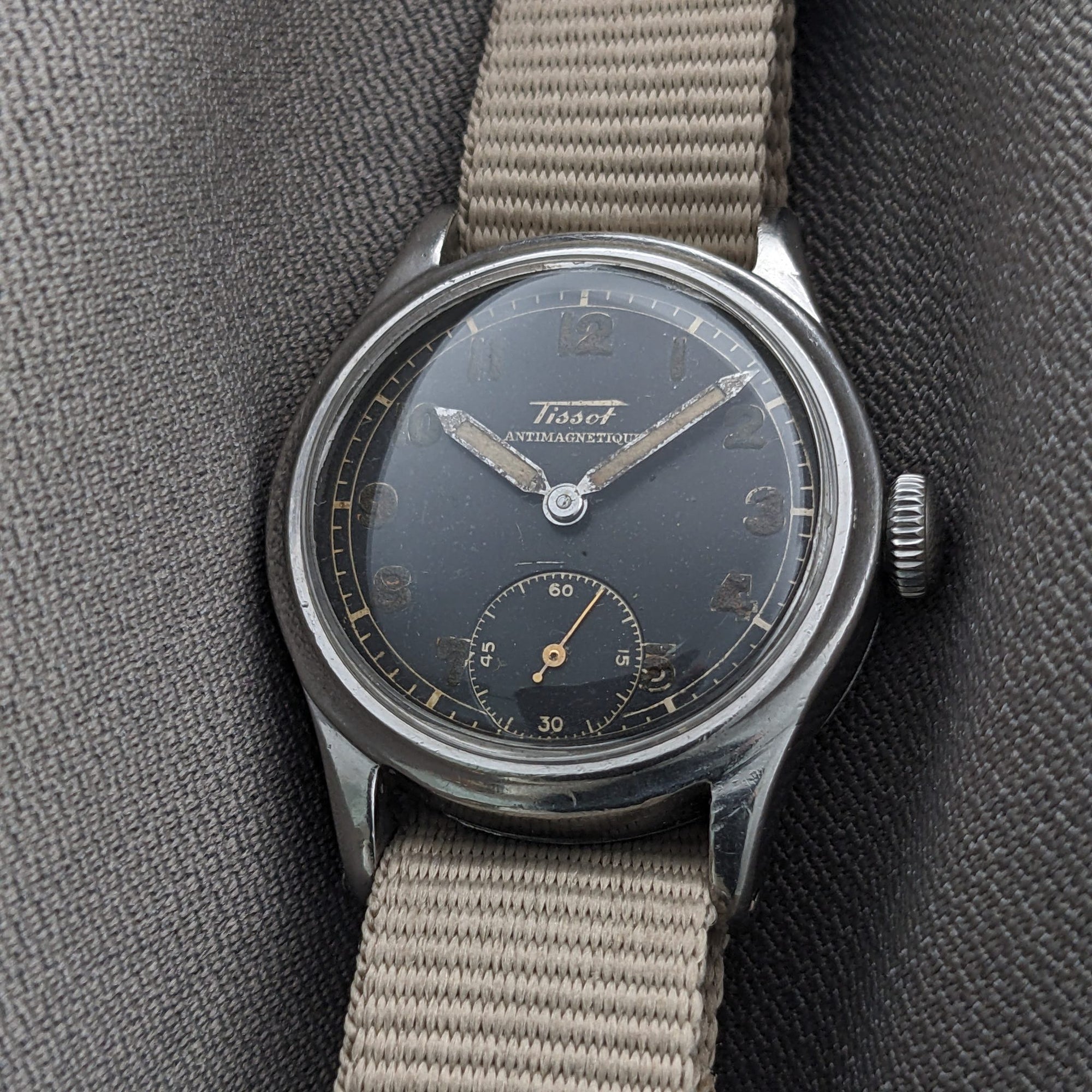 Circa 80 Years Old World War Tissot Antimagnetique / Vintage 1940s Watch / Cal 27 Movement / Serviced vintage watch