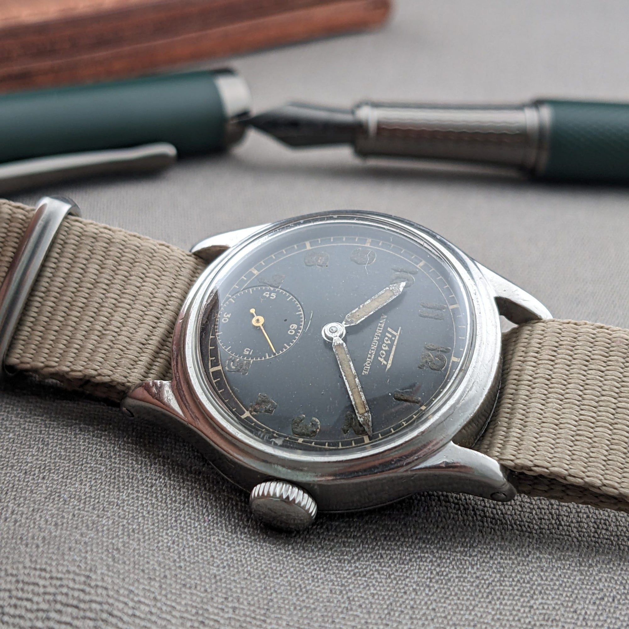 Circa 80 Years Old World War Tissot Antimagnetique / Vintage 1940s Watch / Cal 27 Movement / Serviced vintage watch