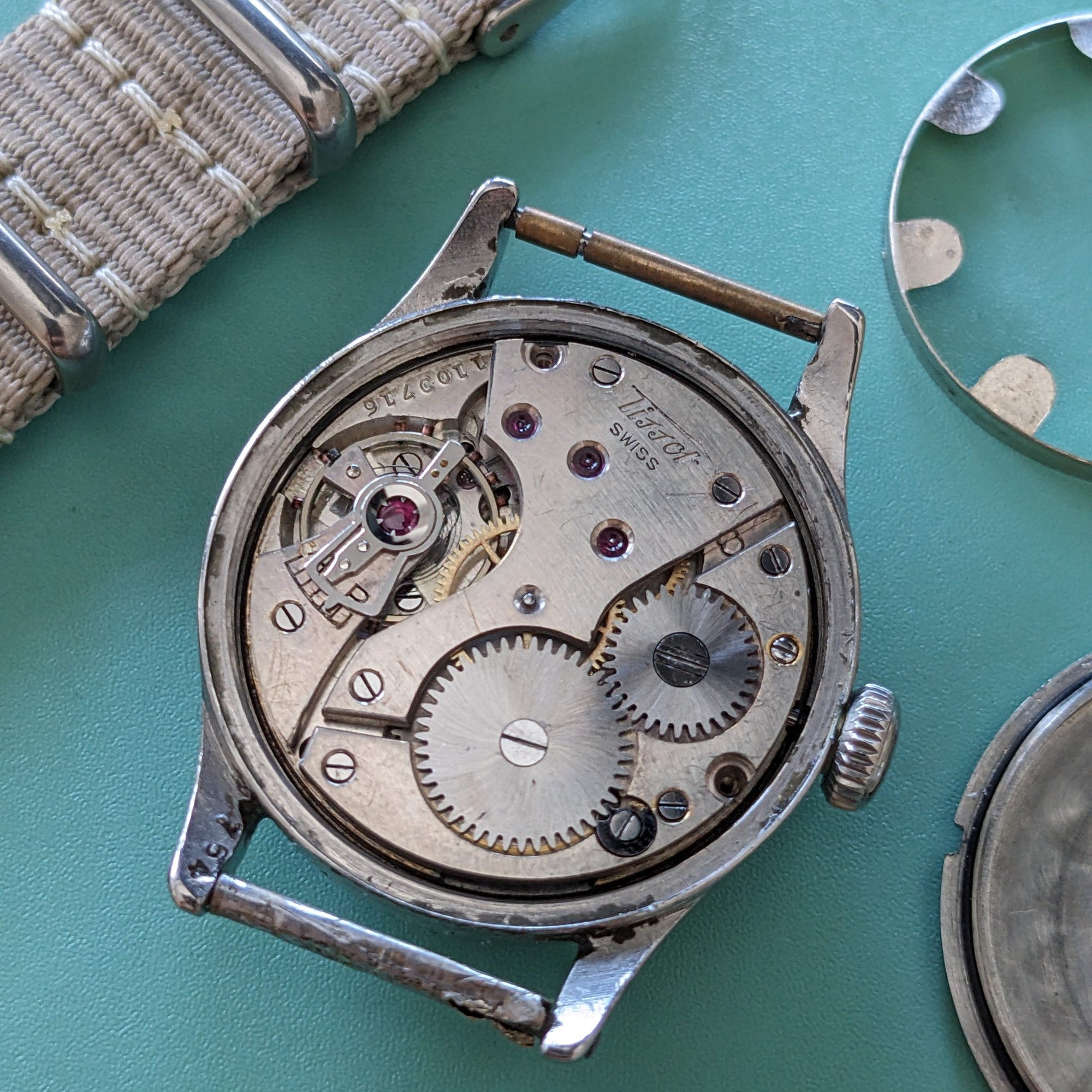 Circa 80 Years Old World War Tissot Antimagnetique / Vintage 1940s Watch / Cal 27 Movement / Serviced vintage watch