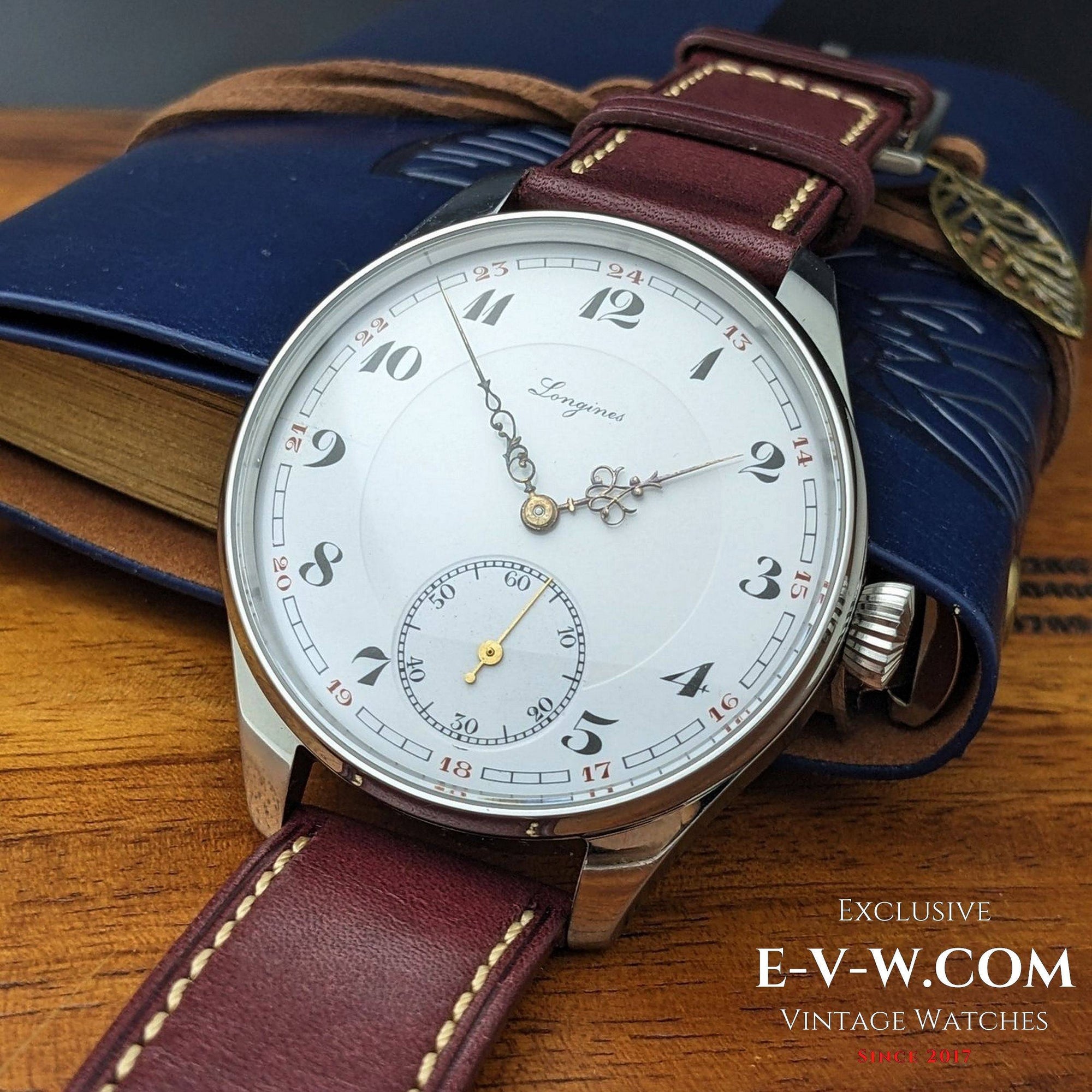 Antique Longines Watch 1908 Enamel Dial  / Serviced