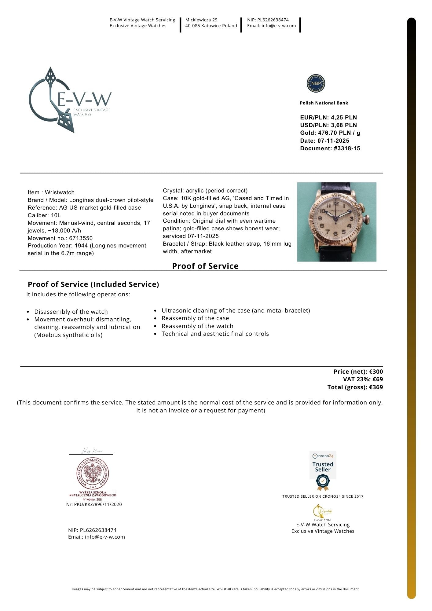 War era 1940s Longines Weems air-navigation | Cal. 10L | WWII 1944 | Serviced