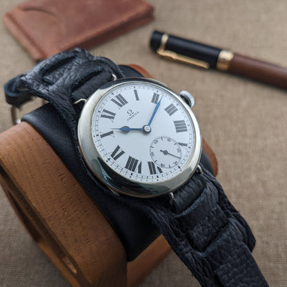 Over 110 Years Old Antique Omega Officer’s Watch – Original Enamel Dial – Cal. 13''' S.O.B. – Antique Circa 1915 / Serviced vintage watch
