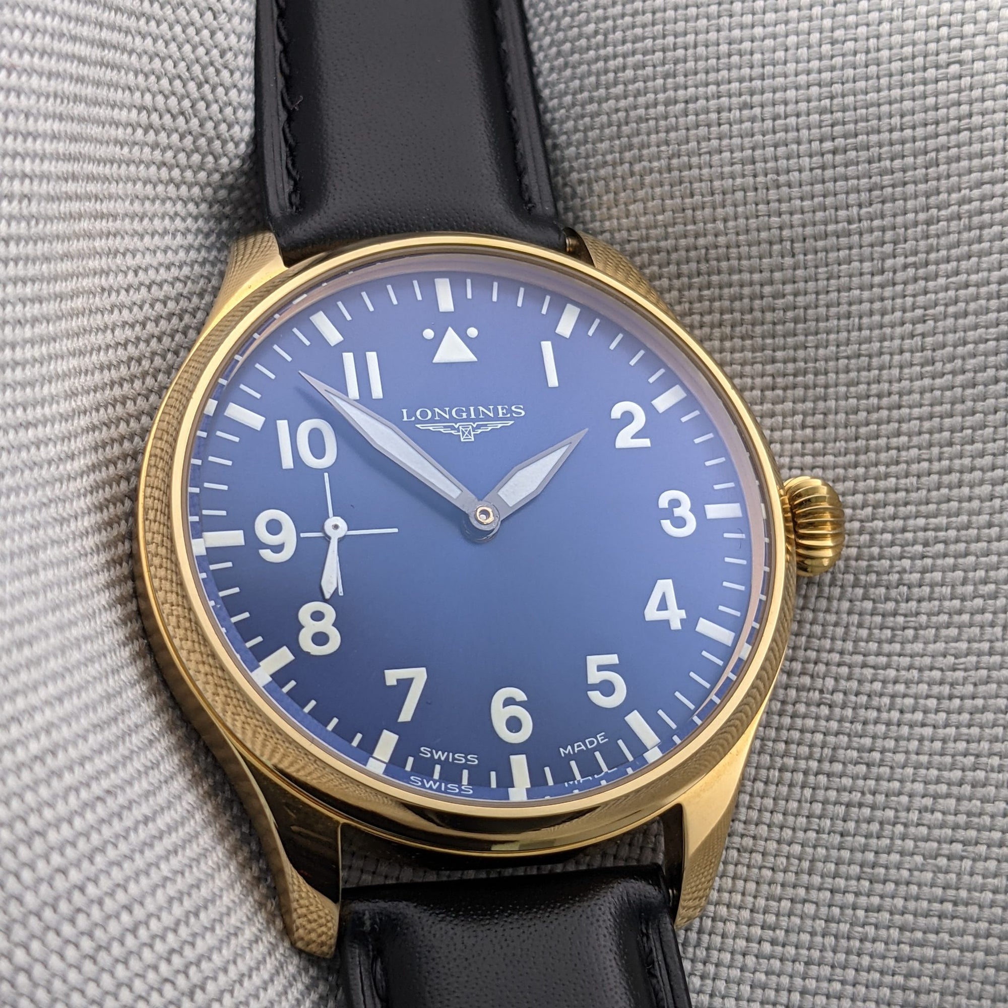 Pocket Watch Conversion with circa 95 Years Old Longines pocket watch movement 1929 restyled in the spirit of contemporary pilot watches / Cal 18.79 ABC / Serviced vintage watch