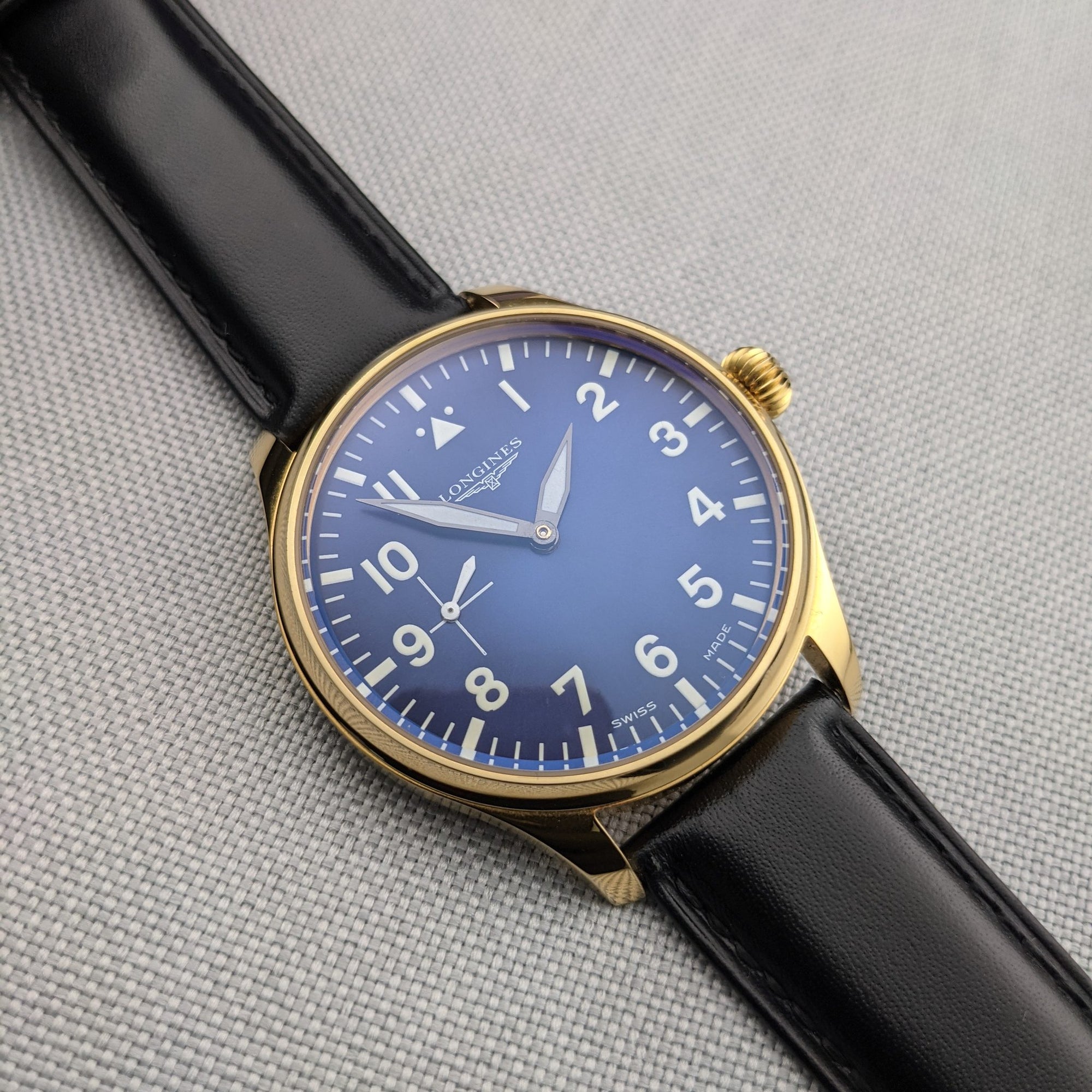 Pocket Watch Conversion with circa 95 Years Old Longines pocket watch movement 1929 restyled in the spirit of contemporary pilot watches / Cal 18.79 ABC / Serviced vintage watch