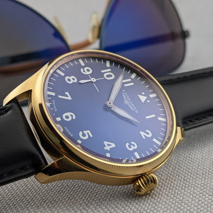 Pocket Watch Conversion with circa 95 Years Old Longines pocket watch movement 1929 restyled in the spirit of contemporary pilot watches / Cal 18.79 ABC / Serviced vintage watch