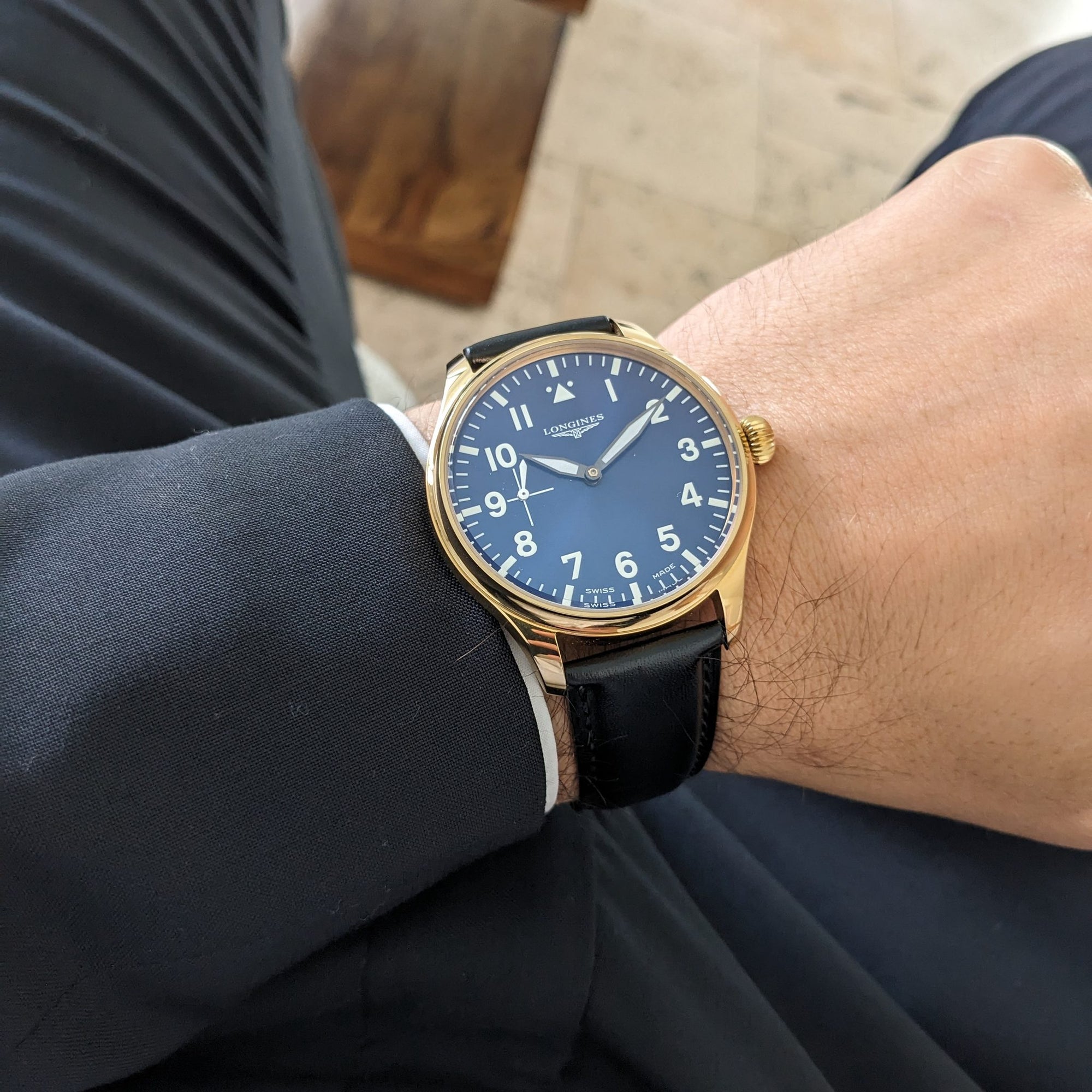 Pocket Watch Conversion with circa 95 Years Old Longines pocket watch movement 1929 restyled in the spirit of contemporary pilot watches / Cal 18.79 ABC / Serviced vintage watch