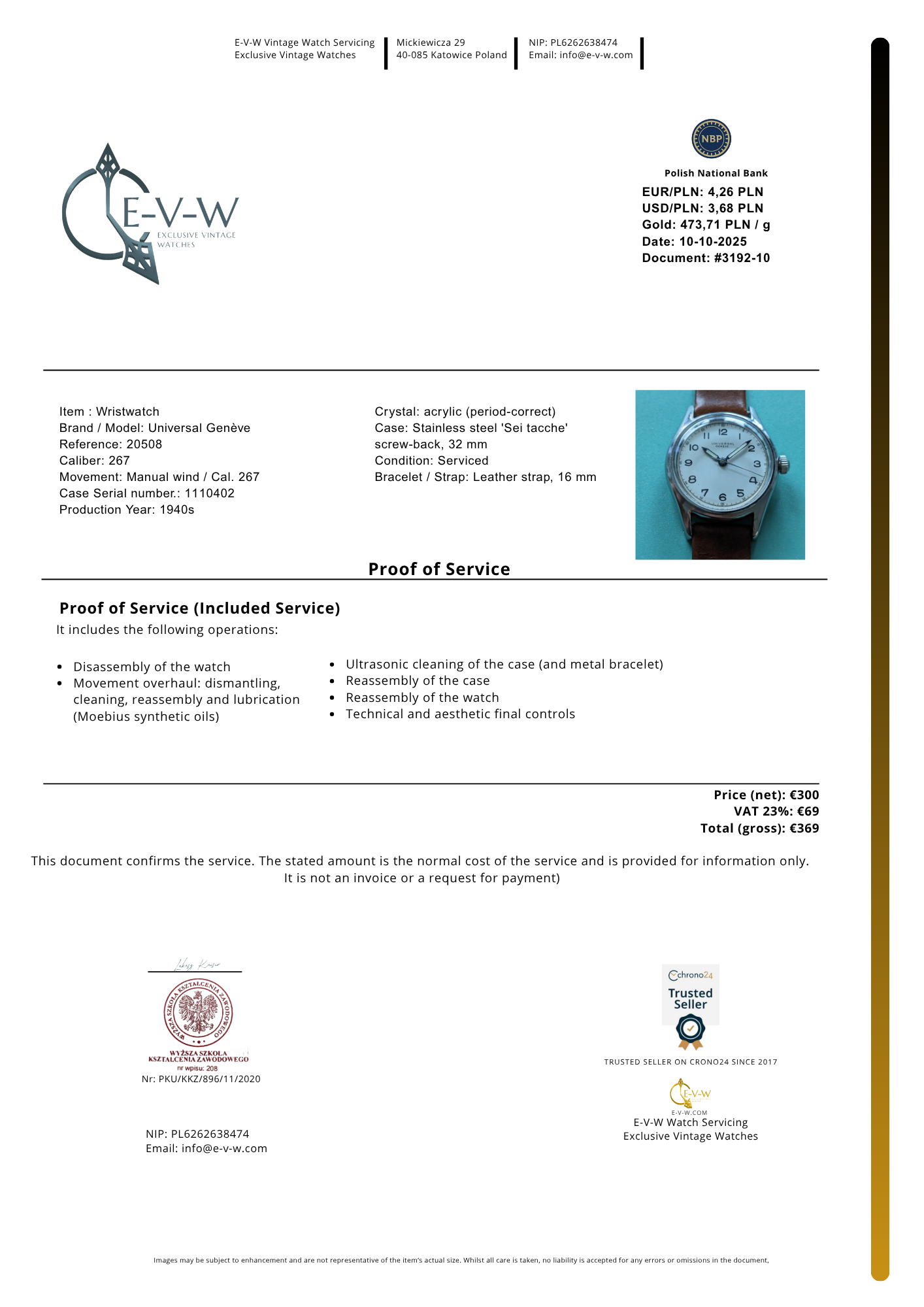 Wartime-style 1940s Universal Genève | Ref. 20508 | Cal. 267 | Vintage 1940s |  Serviced