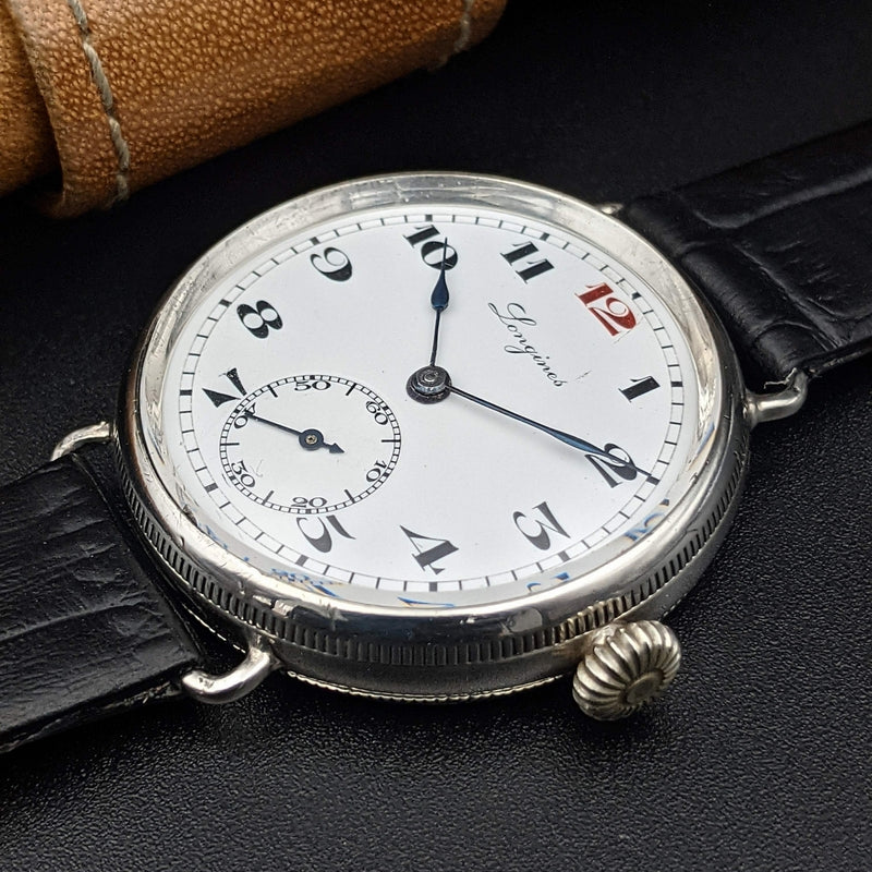 Longines Watch Antique 1928 - Silver 925 - Porcelain Dial - Longines Archives Extract.