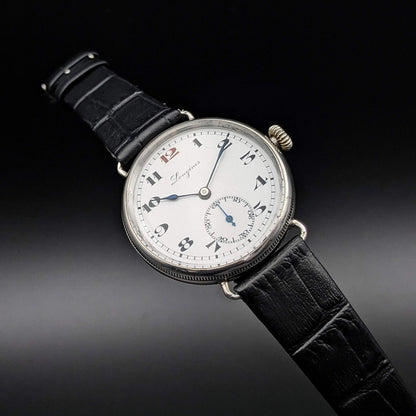 Longines Watch Antique 1928 - Silver 925 - Porcelain Dial - Longines Archives Extract.