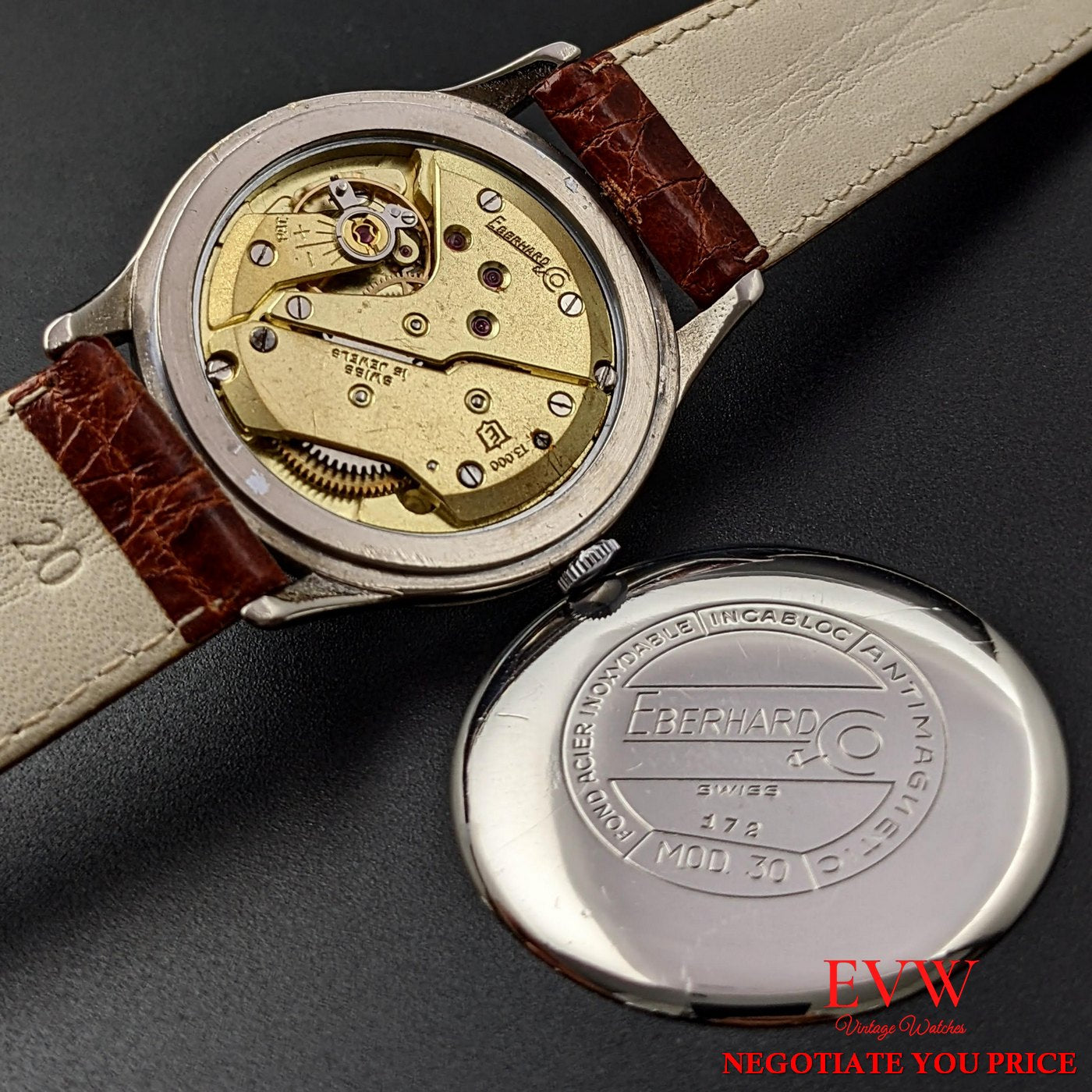 Vintage watch Eberhard & Co 30 movement caliber 13000