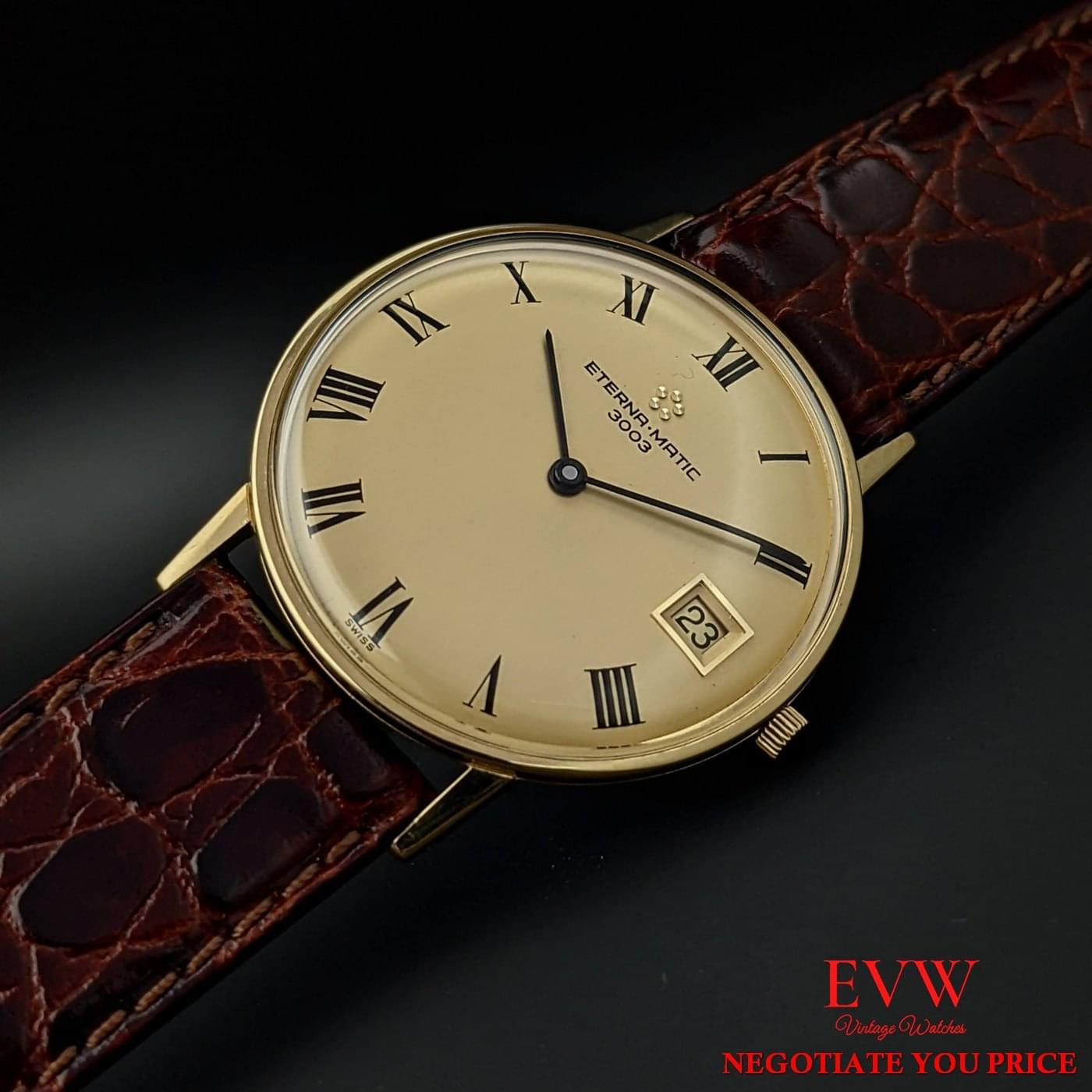 Eterna Matic 3003 Automatic 18ct Gold  / Vintage 1960s / Fully Serviced
