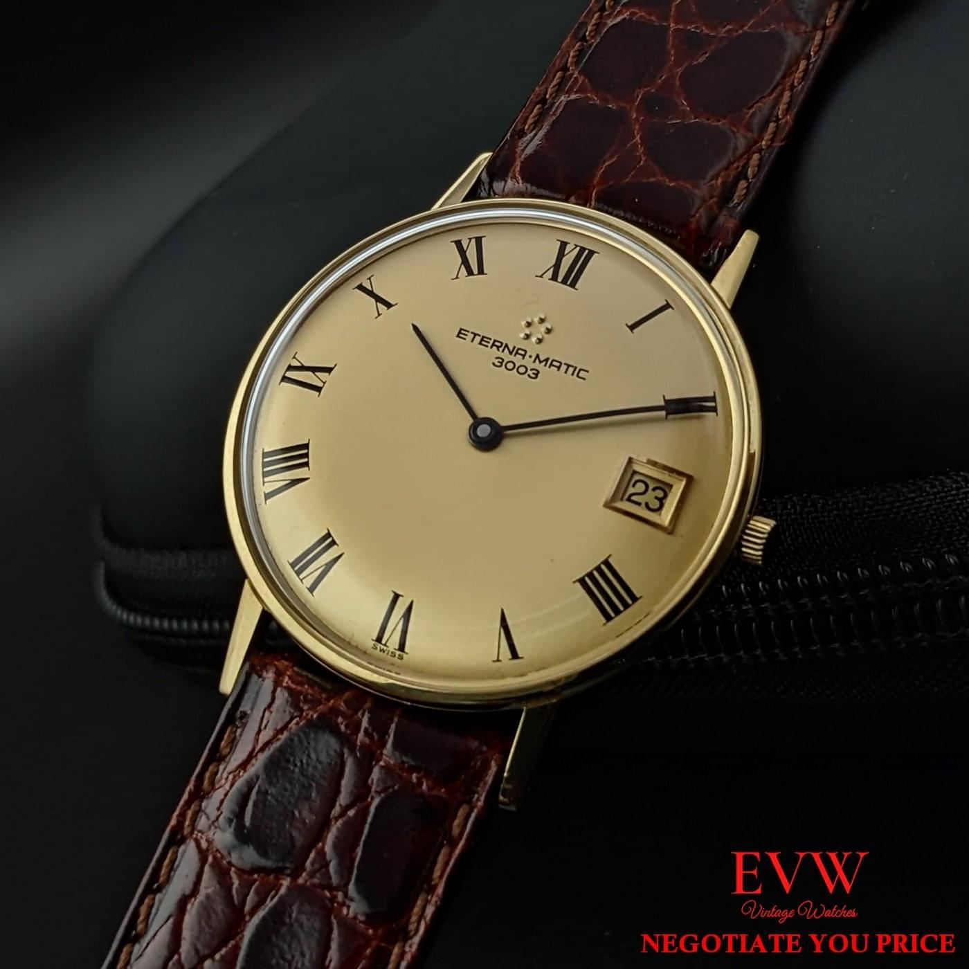 Eterna Matic 3003 Automatic 18ct Gold  / Vintage 1960s / Fully Serviced