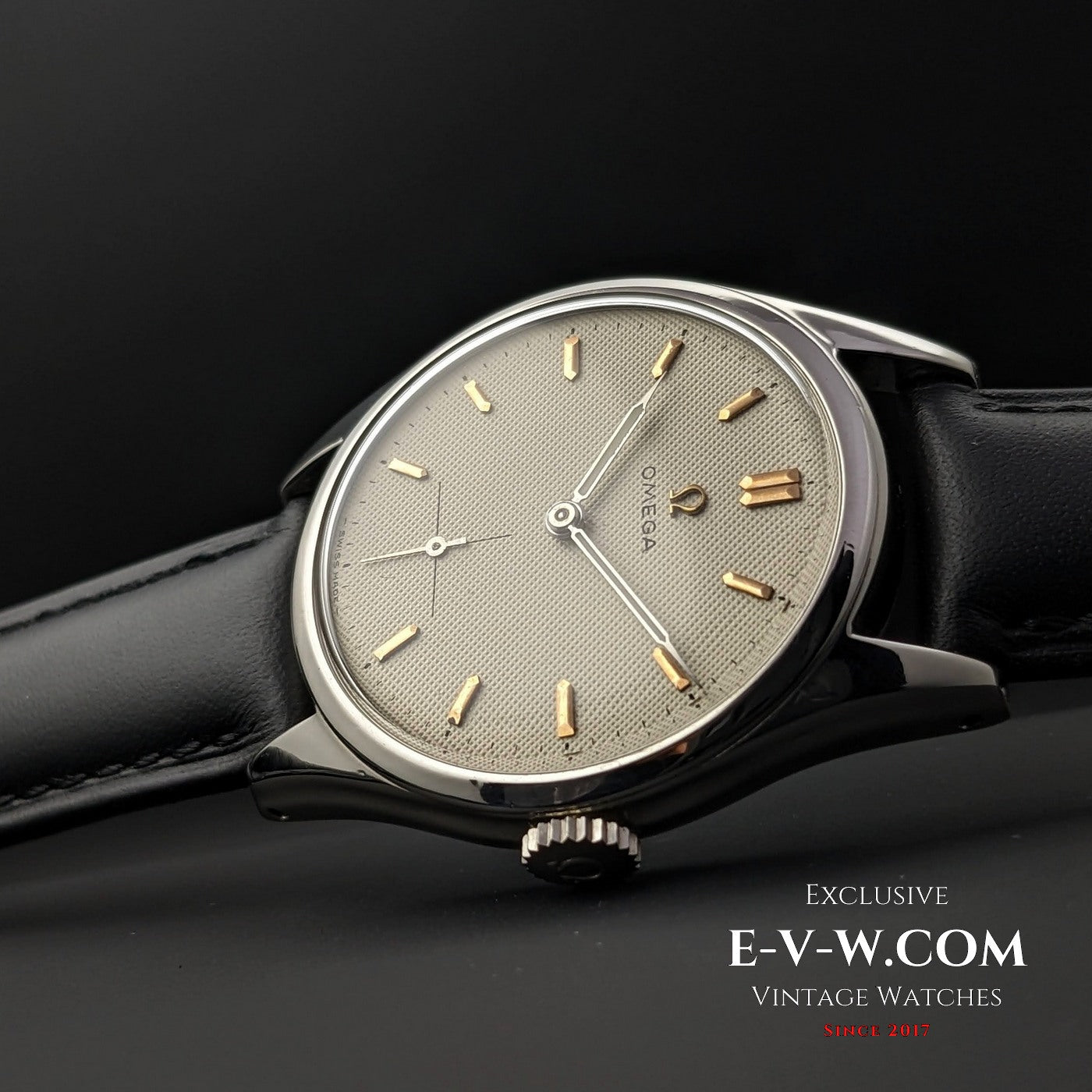 Omega wijzerplaat met honingraatmotief, zeldzaam model / Ref. 2536-2 / kaliber 265 (30T2) / Volledig geserviced 