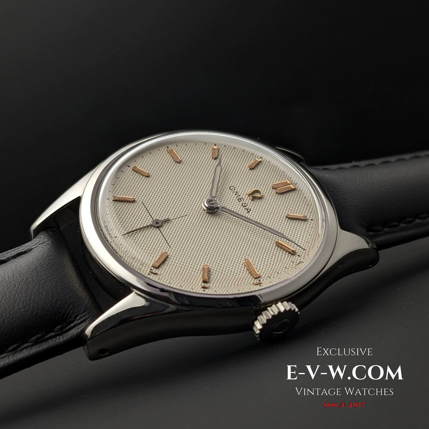 Omega wijzerplaat met honingraatmotief, zeldzaam model / Ref. 2536-2 / kaliber 265 (30T2) / Volledig geserviced 