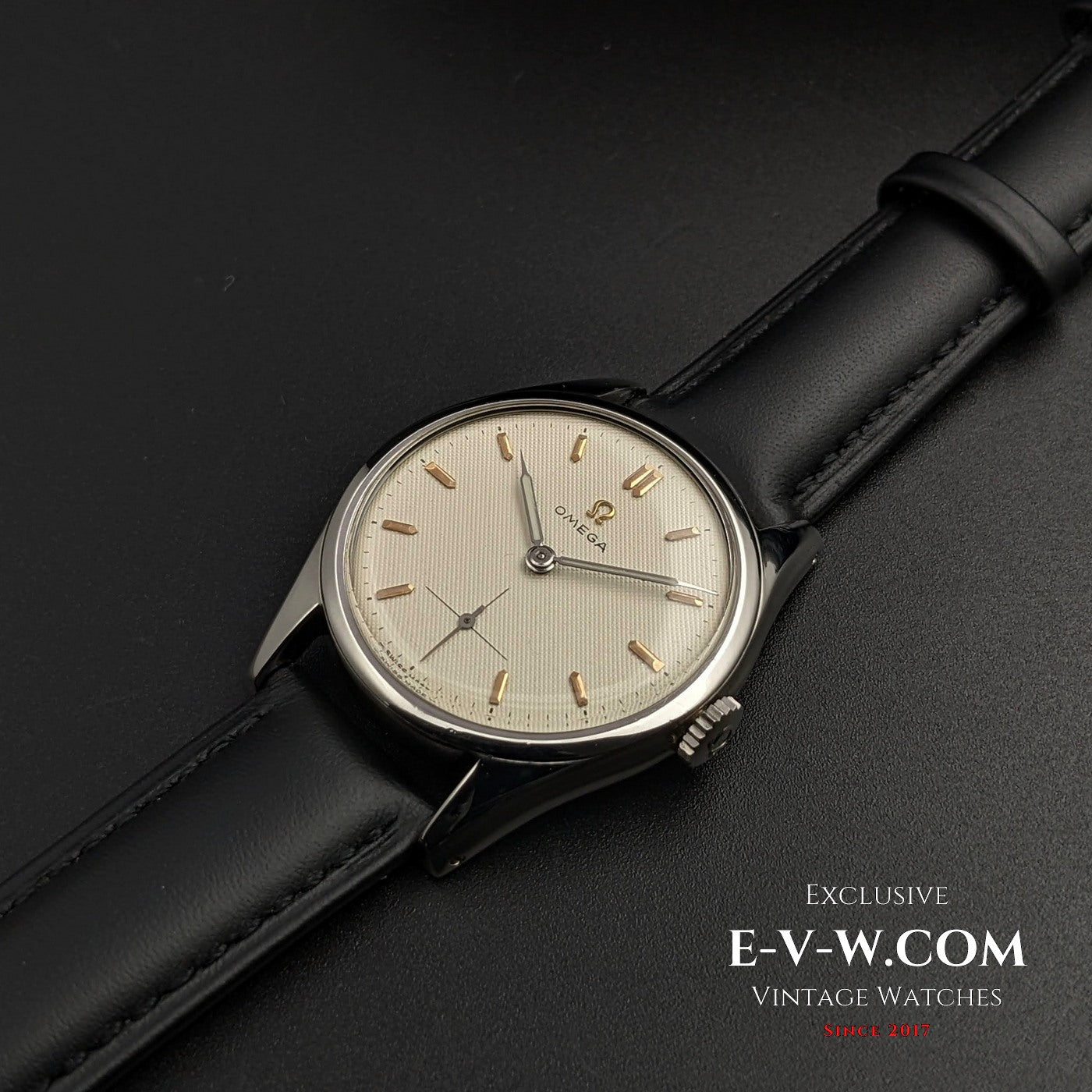 Omega wijzerplaat met honingraatmotief, zeldzaam model / Ref. 2536-2 / kaliber 265 (30T2) / Volledig geserviced 