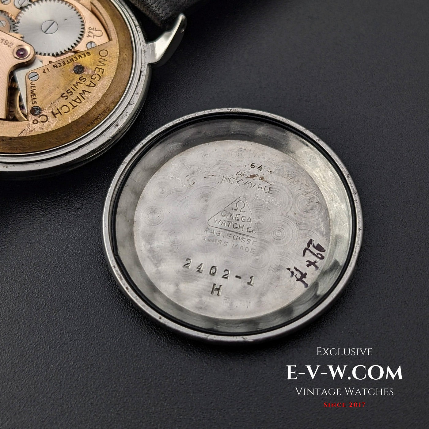 Omega Automatique BUMPER / Cadran nid d'abeille / Cornes originales / Cal. 344 / Vintage 1952 / Réf. 2402-1