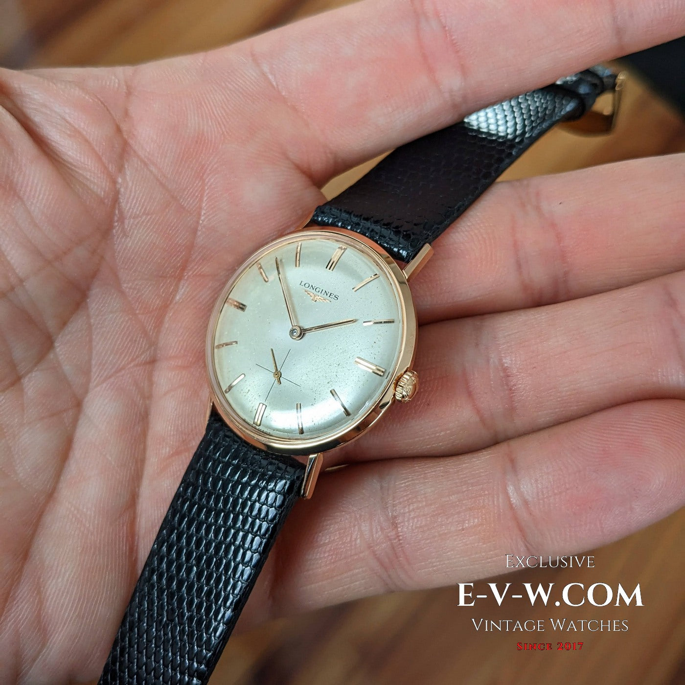 Longines 18k Pink Gold Ref 7422 cal 370 Vintage 1960