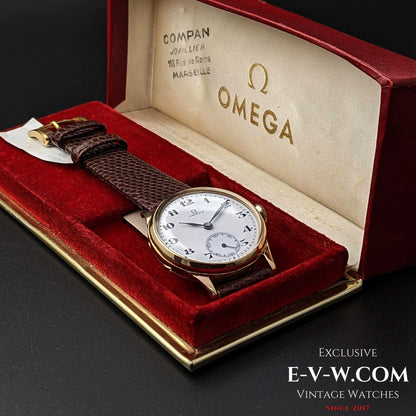Unique / One of the firs Omega wristwatches Antique 1915 / Omega 18k Gold /  Cal12'''S7-16p  / Fully Serviced
