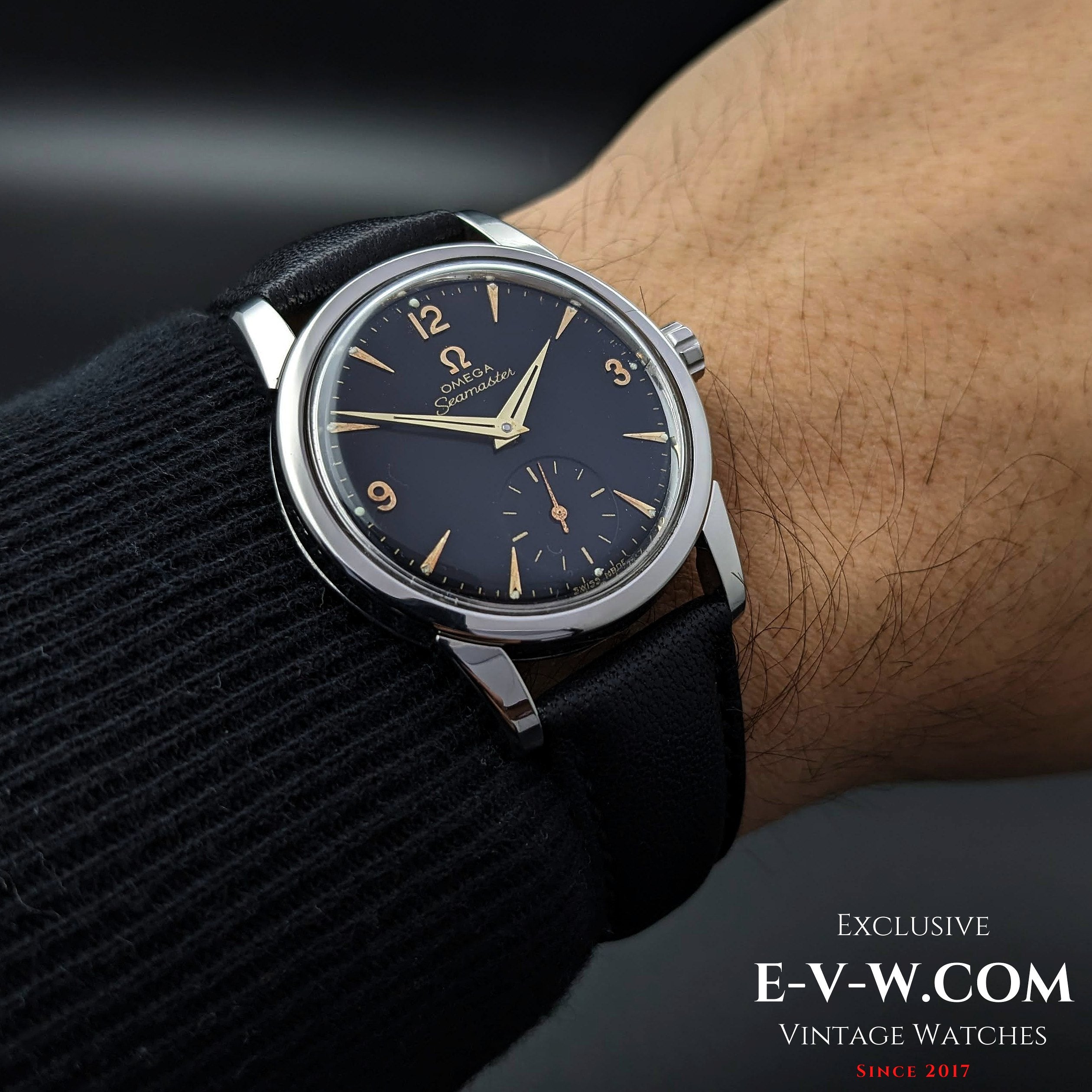 Omega seamaster black vintage best sale