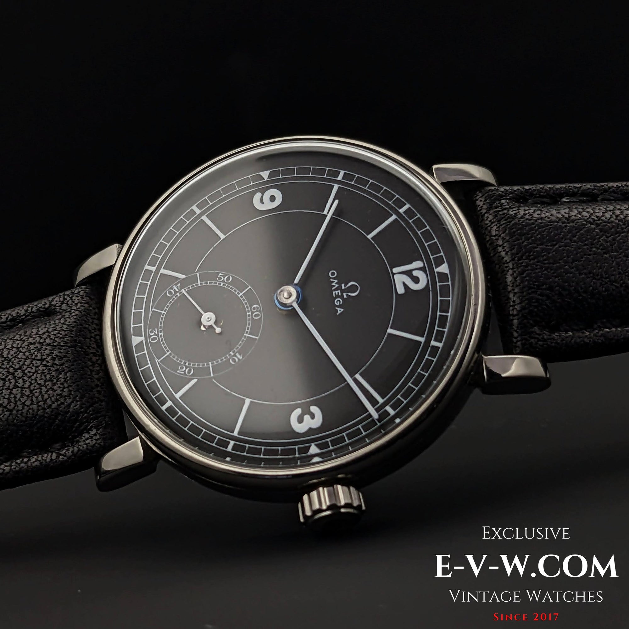 Omega Rare / Cal. 26.5 SOB T2 / Art Déco / Cadran Secteur Noir / Vintage 1935