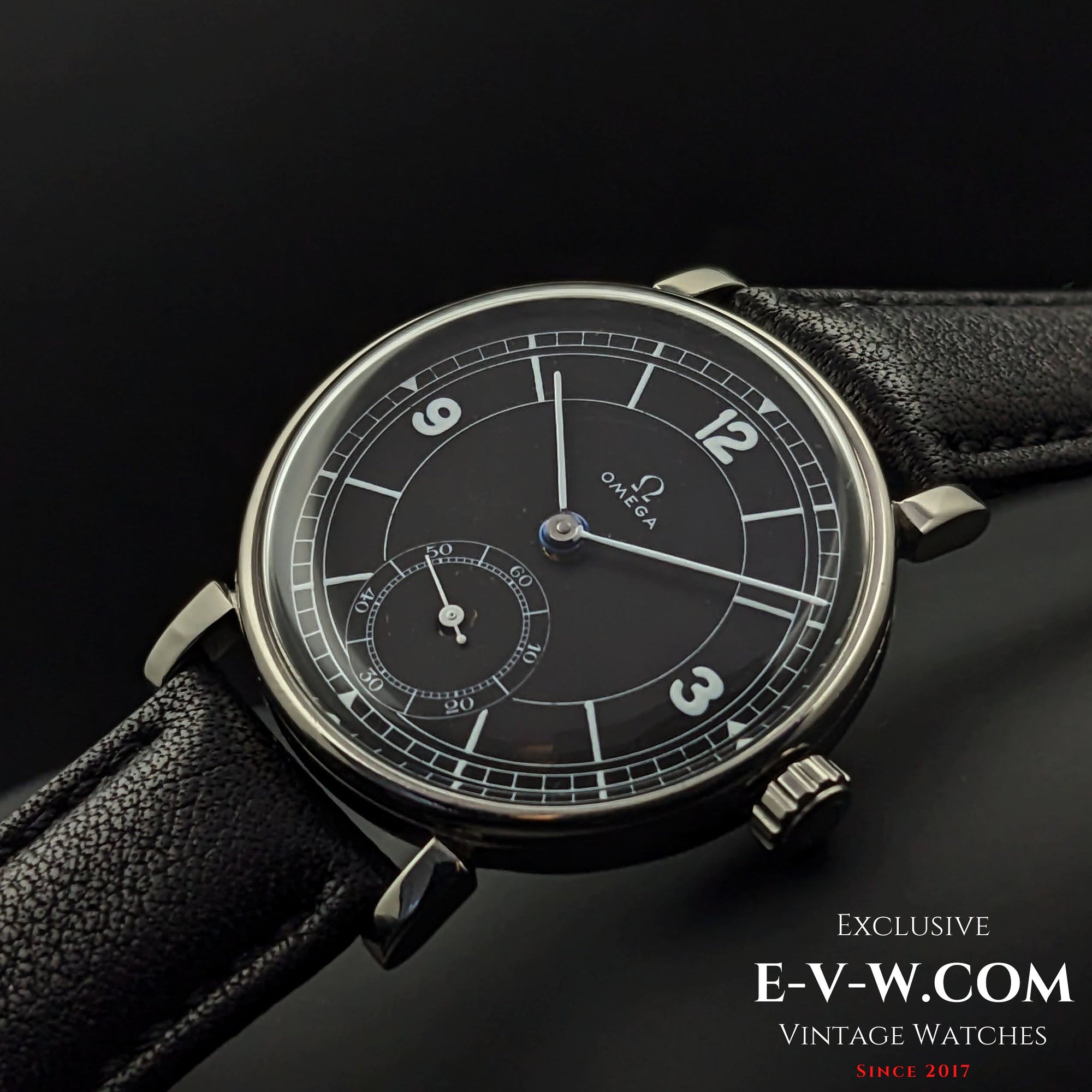 Omega Rare / Cal. 26.5 SOB T2 / Art Déco / Cadran Secteur Noir / Vintage 1935