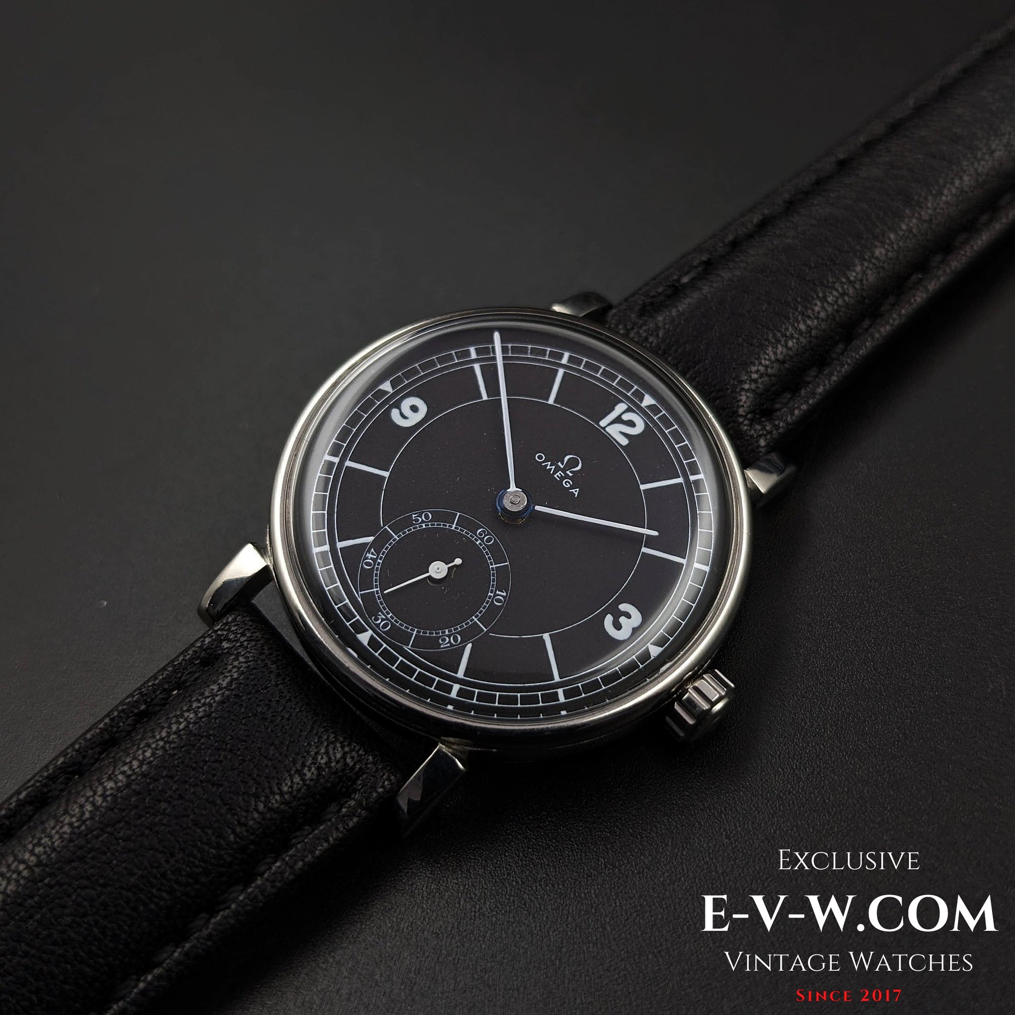 Omega Rare / Cal. 26.5 SOB T2 / Art Déco / Cadran Secteur Noir / Vintage 1935