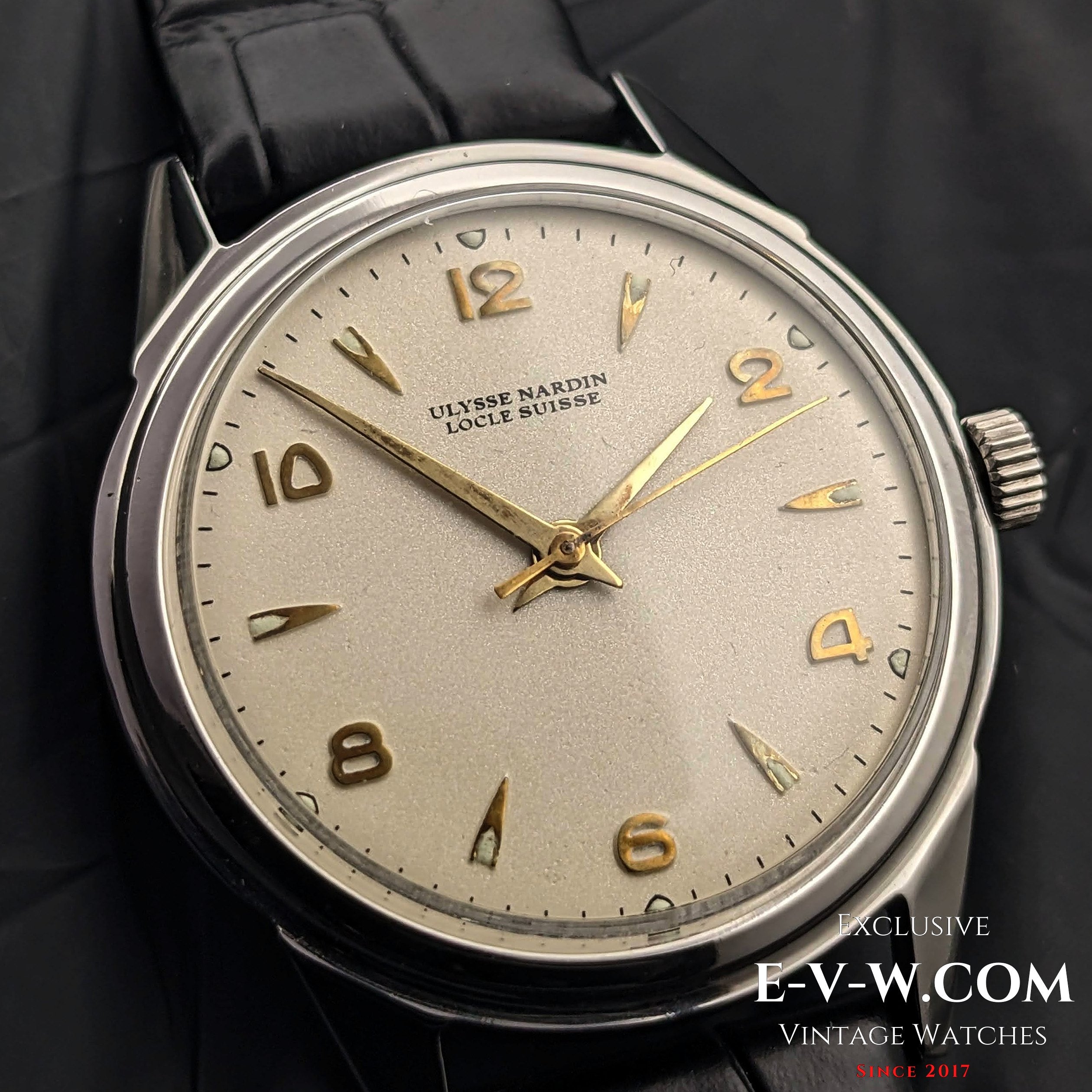 Rare Ulysse Nardin Locle Suisse WWII Vintage 1940s Exclusive