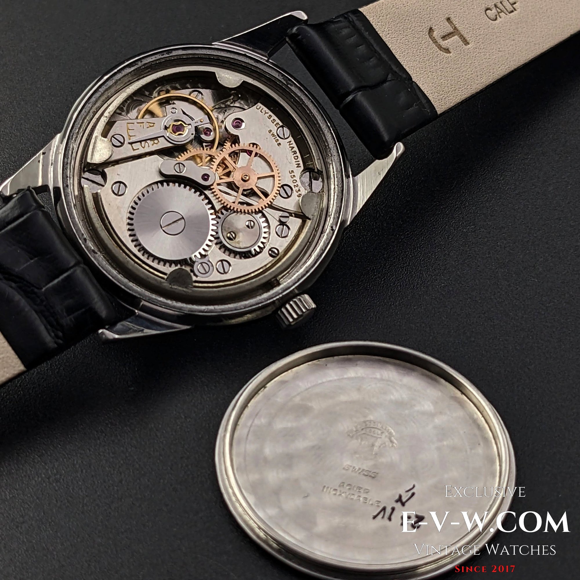 Raro Ulysse Nardin Locle Suisse vintage della seconda guerra mondiale degli anni '40